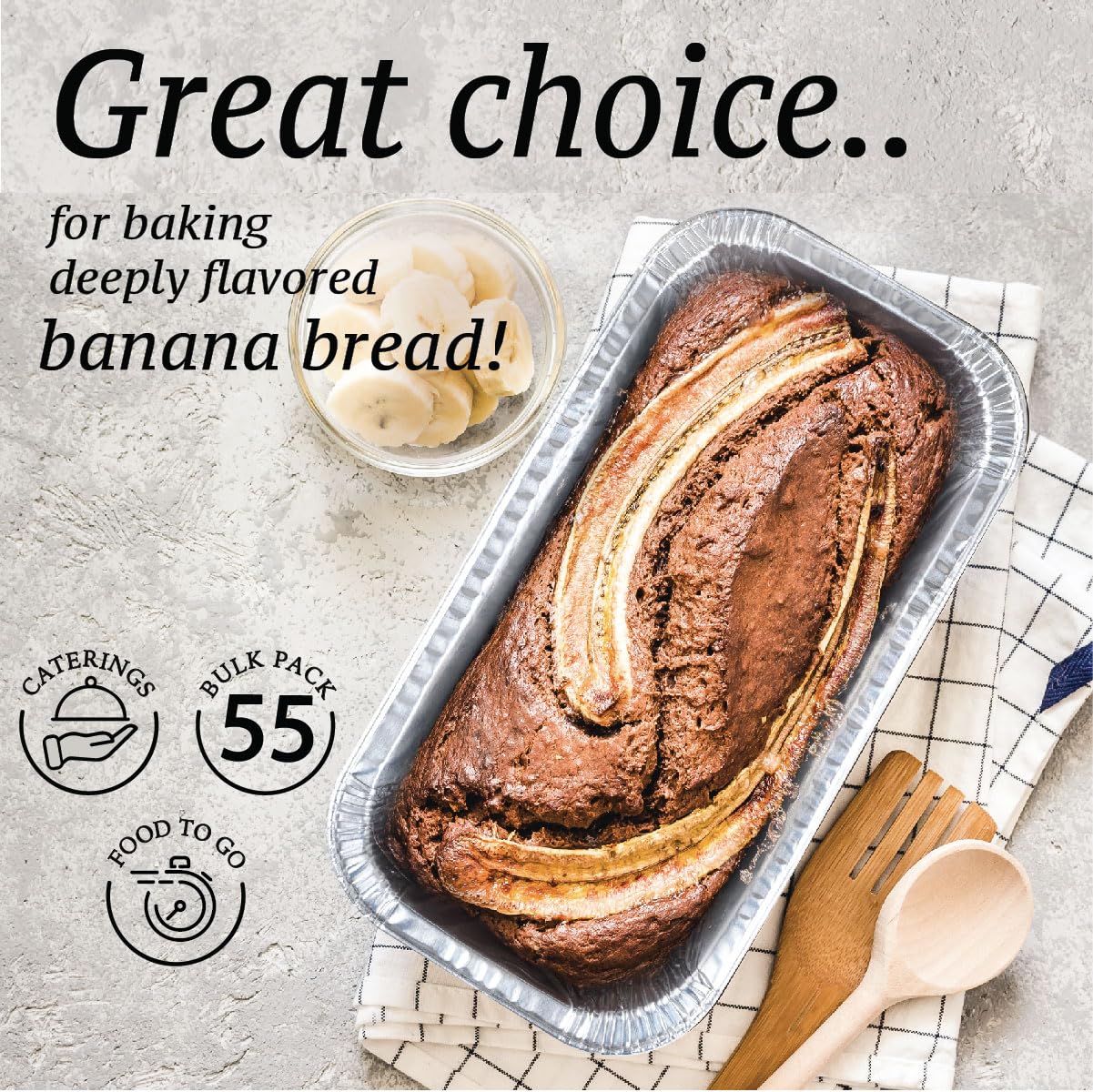 Spare Essentials 2Lb Foil Bread Pans For Baking (65 Pack) Disposable Bread Pans - Perfect For Baking Banana Bread, Cakes & Meatl