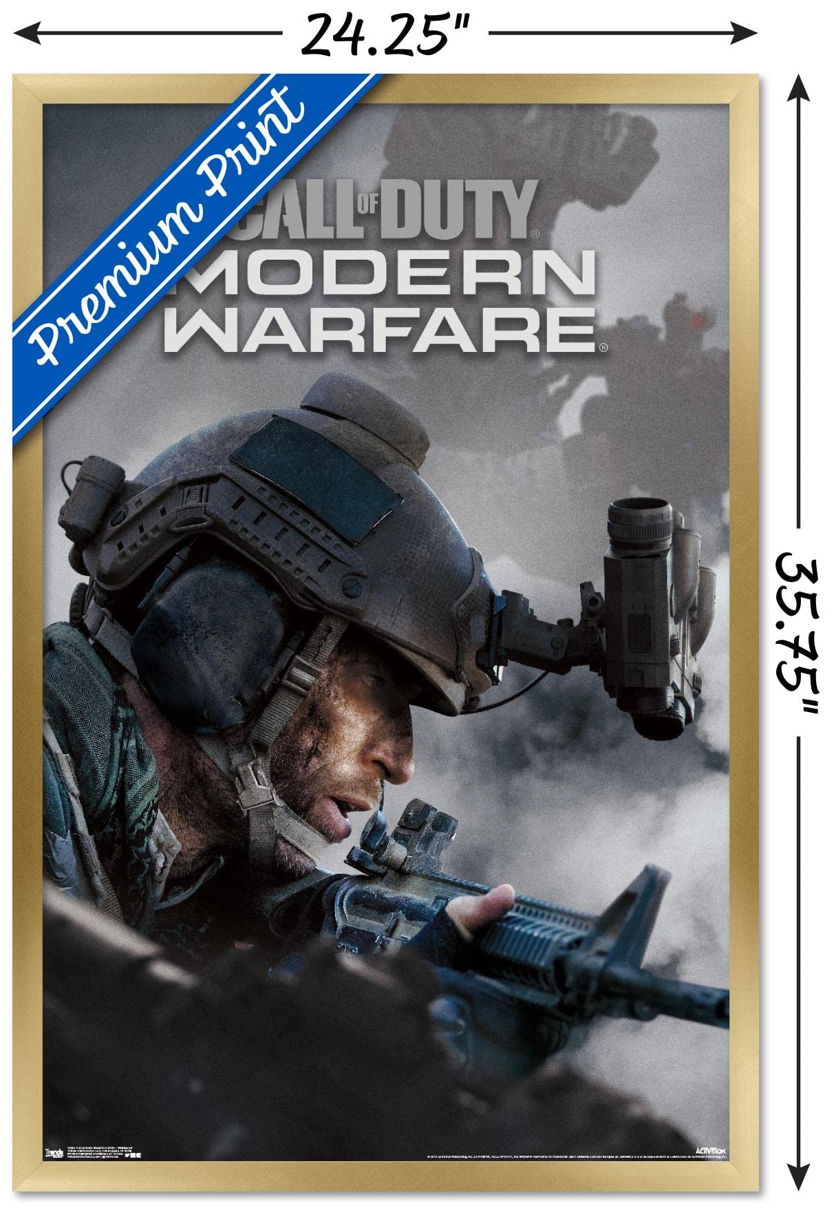 Trends International Call Of Duty: Modern Warfare - Multiplayer Wall Poster, 22.375'' X 34'', Gold Framed Version