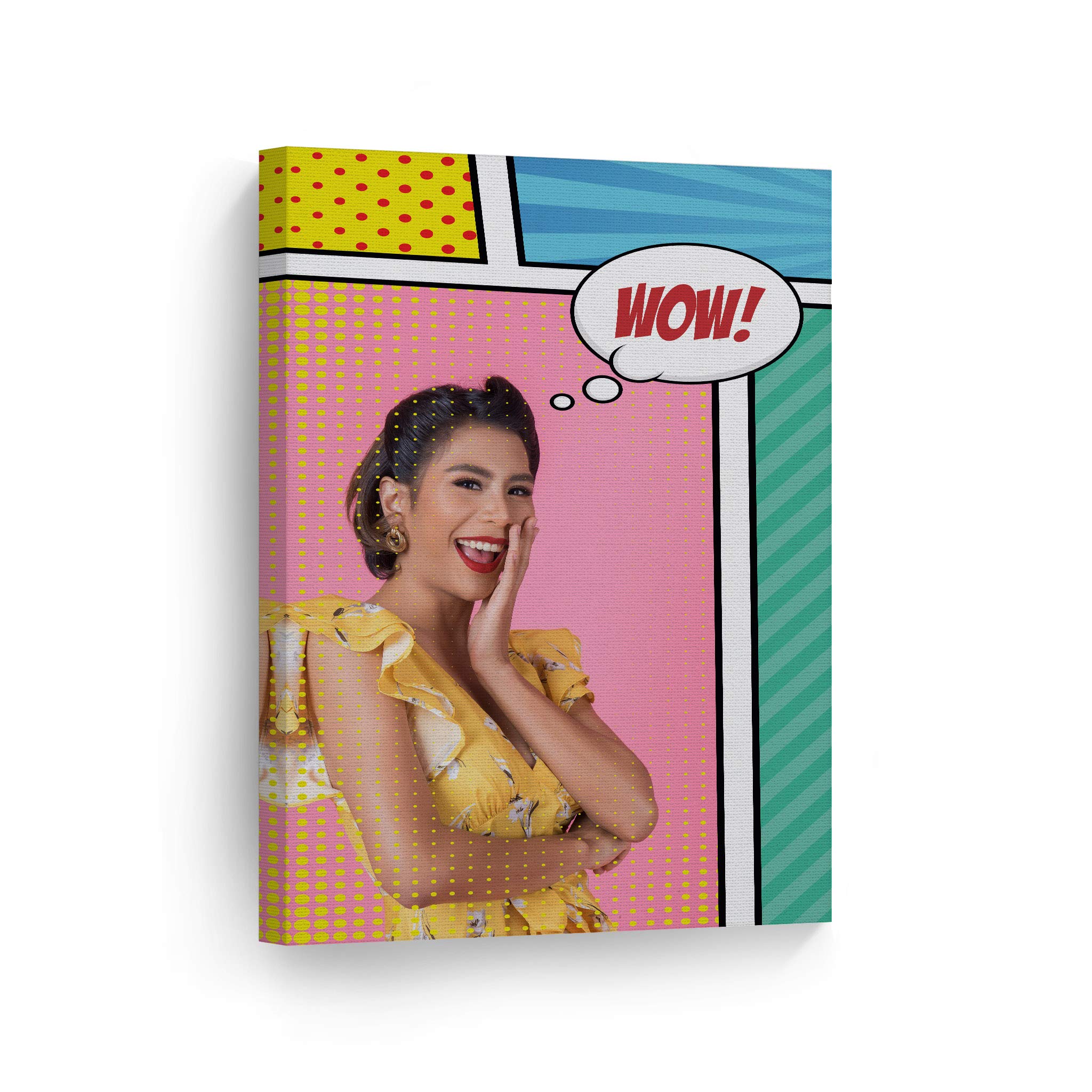 Smile Art Design Custom Canvas Print With Your Photos Personalized Photo Pop Art With Your Photo Custom Photo Prints Personalize