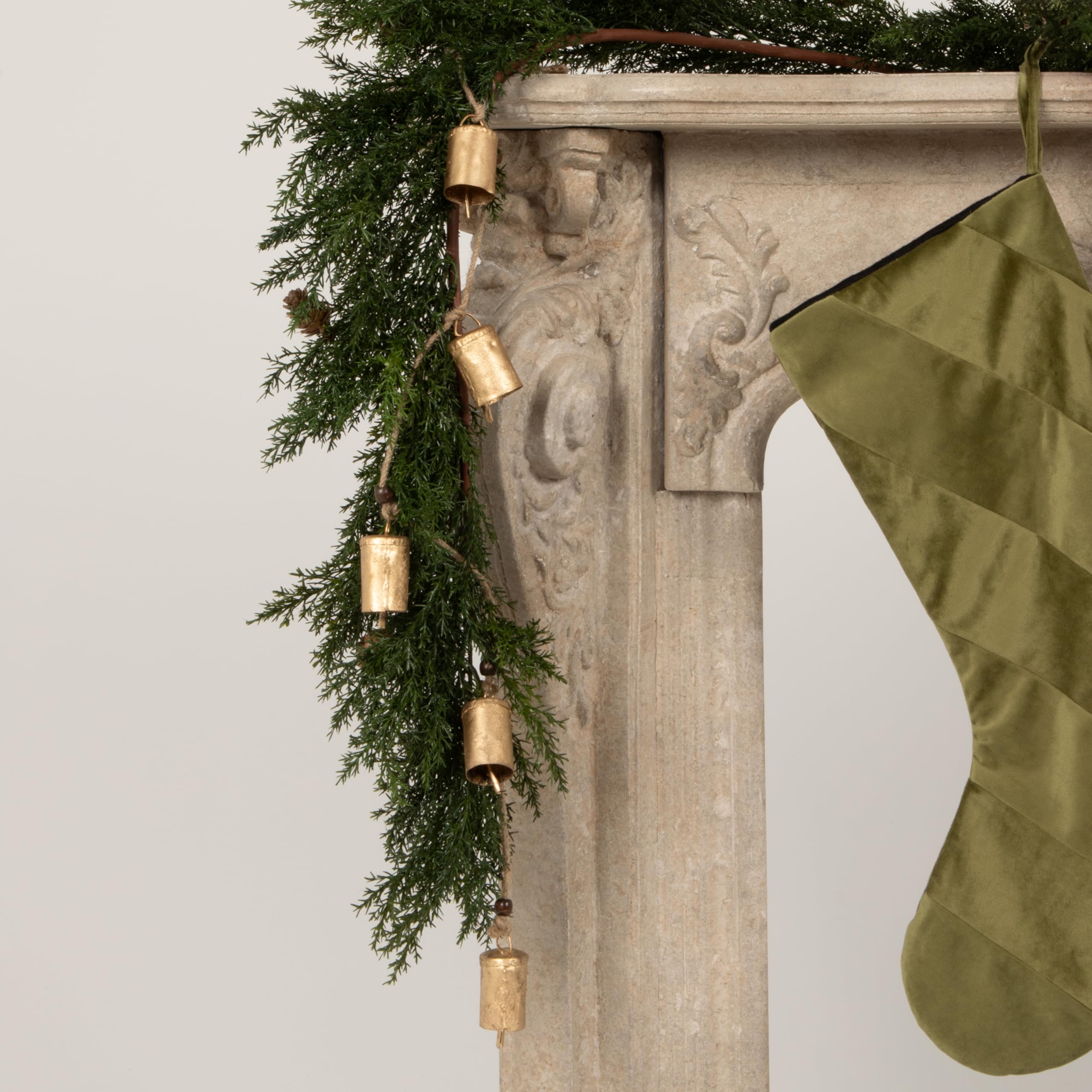 Creative Co-Op 28 Hanging Metal Bells on Jute Rope