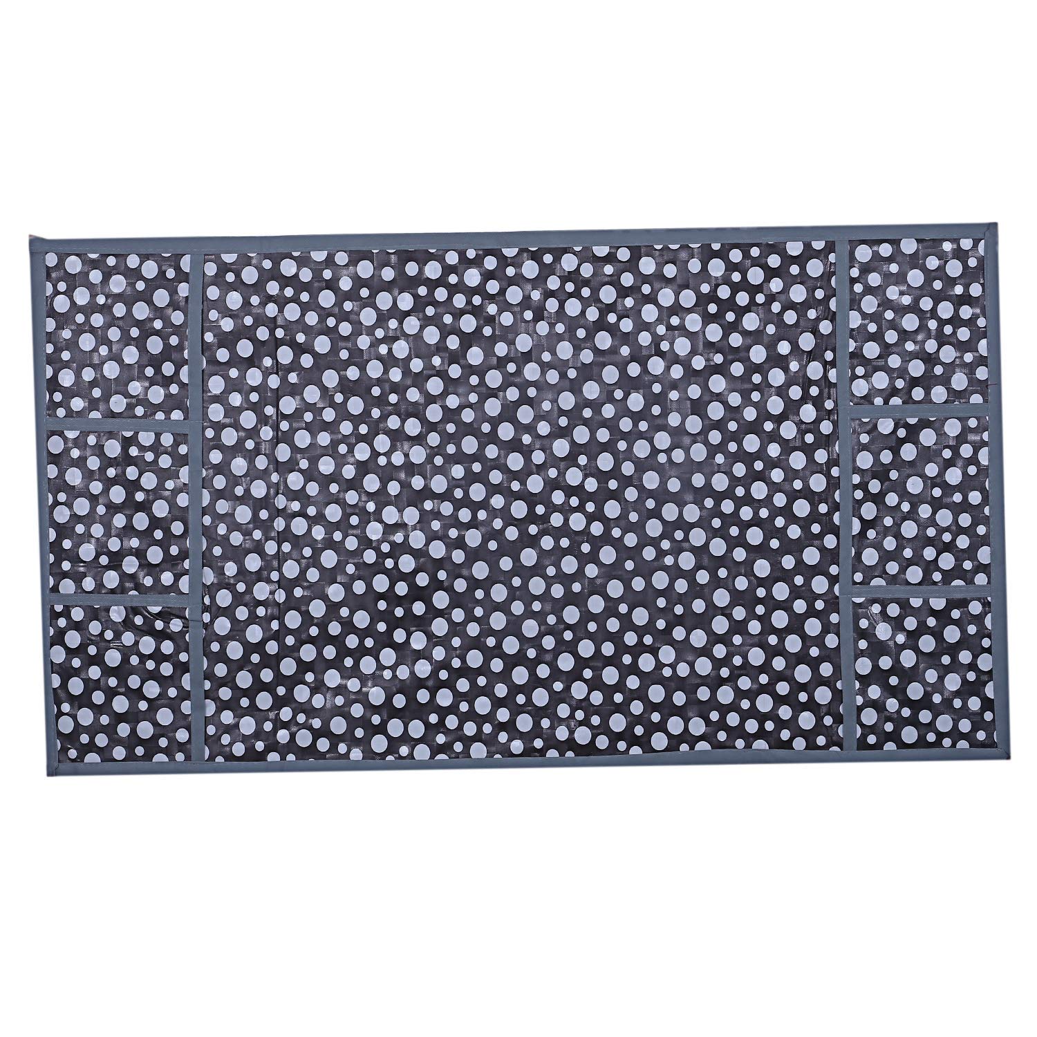 Kuber Industries Dots Design Combo Pvc 3 Pieces Fridge Mats, 2 Piece Handle Cover And 1 Piece Fridge Top Cover(Grey)