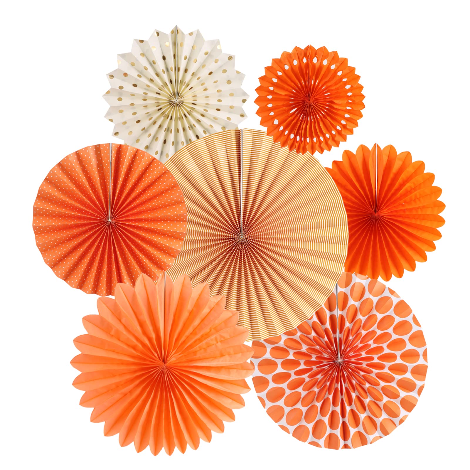Easy Joy Paper Fans Party Decorations Orange Hanging Paper Fans Sunshine Party Decorations Birthday Wedding Home Classroom Party
