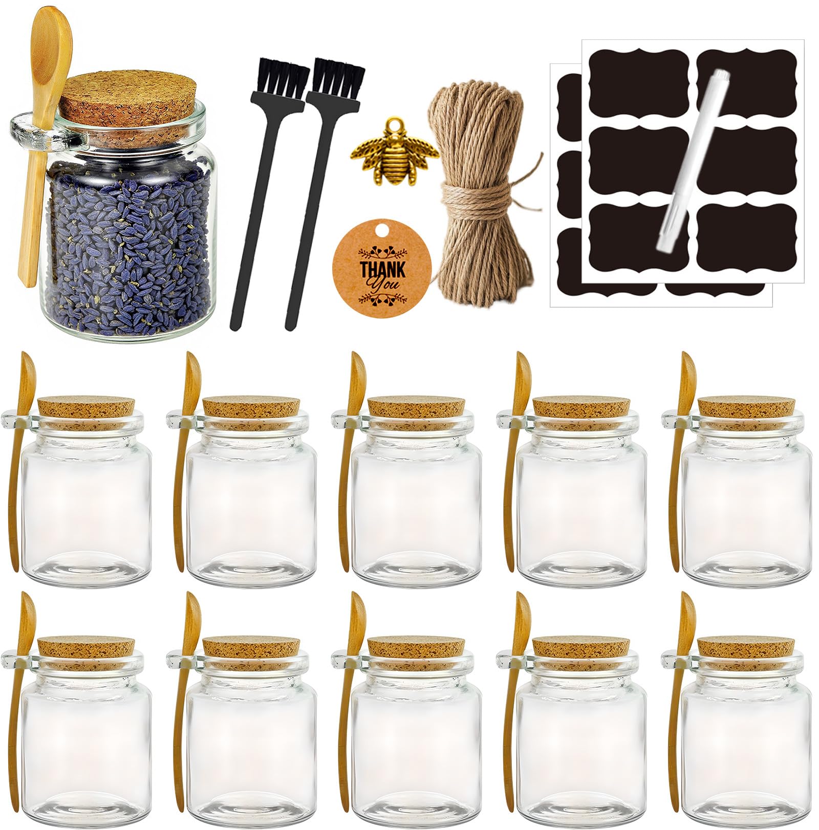 Sugar Scrub Containers, Bath Salt Jar, Spice Jars with Bamboo Spoon, Body Scrub Containers, 8oz Sugar Scrub Jars, Homemade Butte