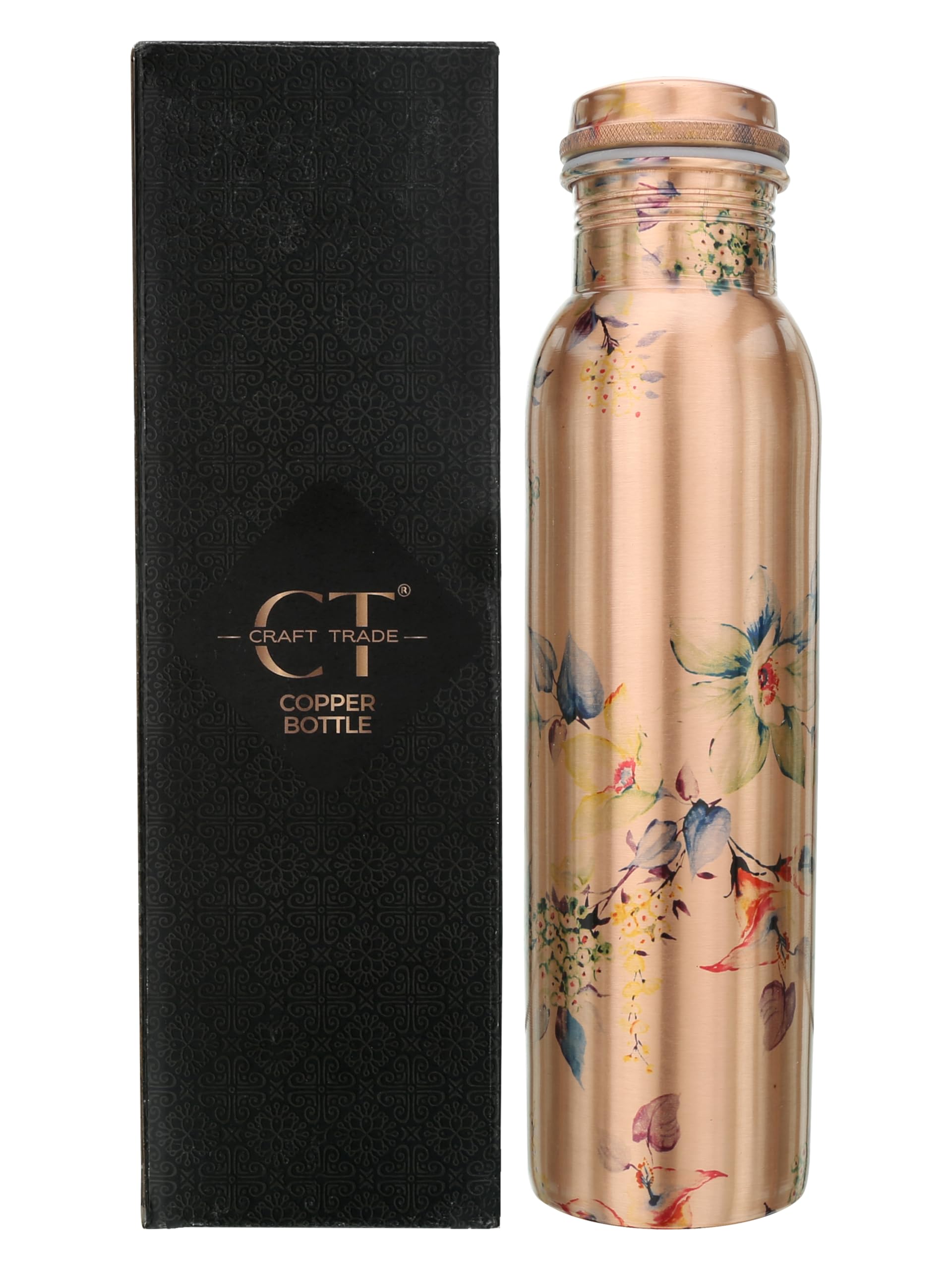 Copper Water Bottle Ayurvedic Copper Water Bottle For Drinking 32Oz/ 1 Ltr Antique Carafe With Lids Pure Copper Water Bottle For