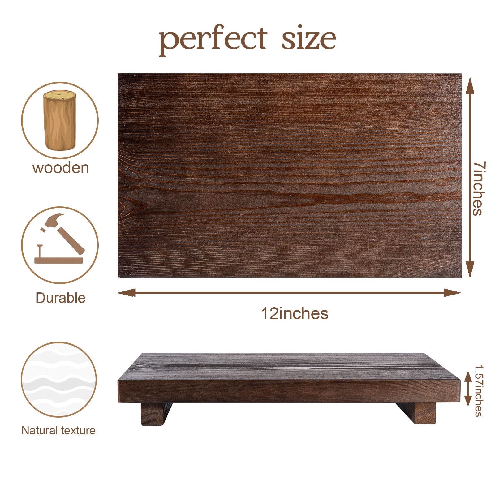 Bathroom Counter Organizer Wood Pedestal Stand Farmhouse Decorative Tray Soap Holder For Kitchen Decor, Large 11.8'' X 7'' - Wal