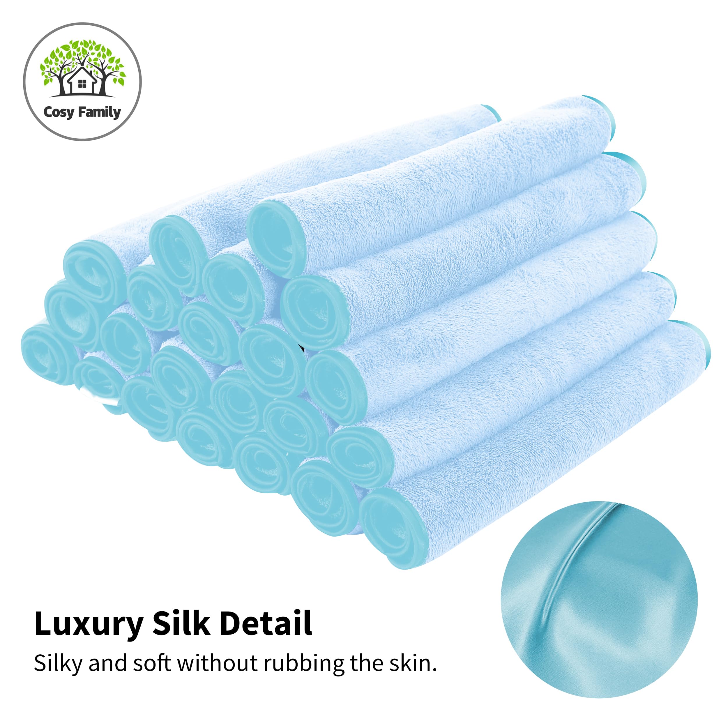 Cosy Family Luxuriously Soft Washcloths Set - 12 X 12 Inches - 24 Pack - Quick Drying - Highly Absorbent Coral Velvet Fingertip