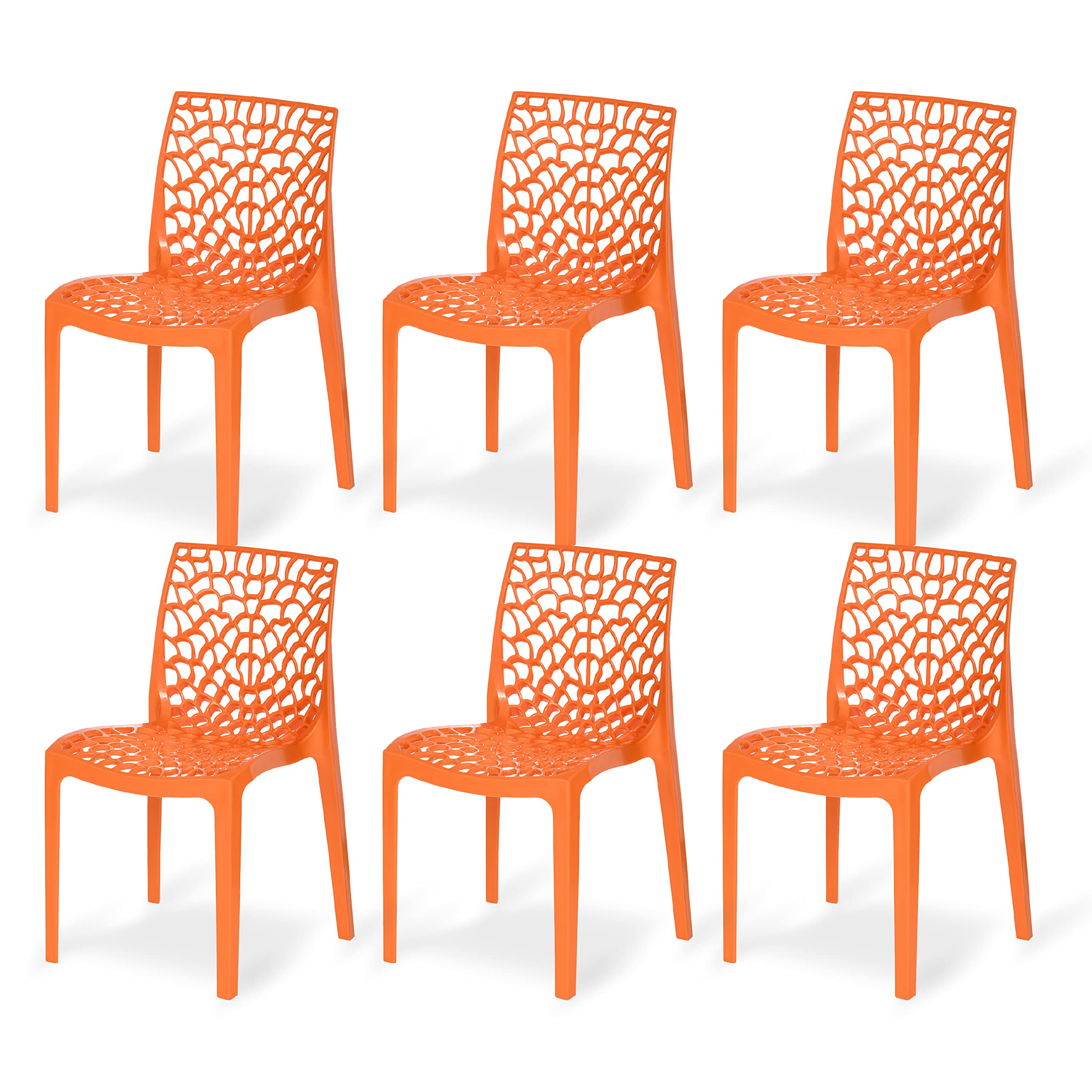 Supreme Chairs Web Plastic Chair| Armless Chair For Dining Room Set, Cafe And Restaurents | Weight Bearing Upto 220Kg | 6 Months