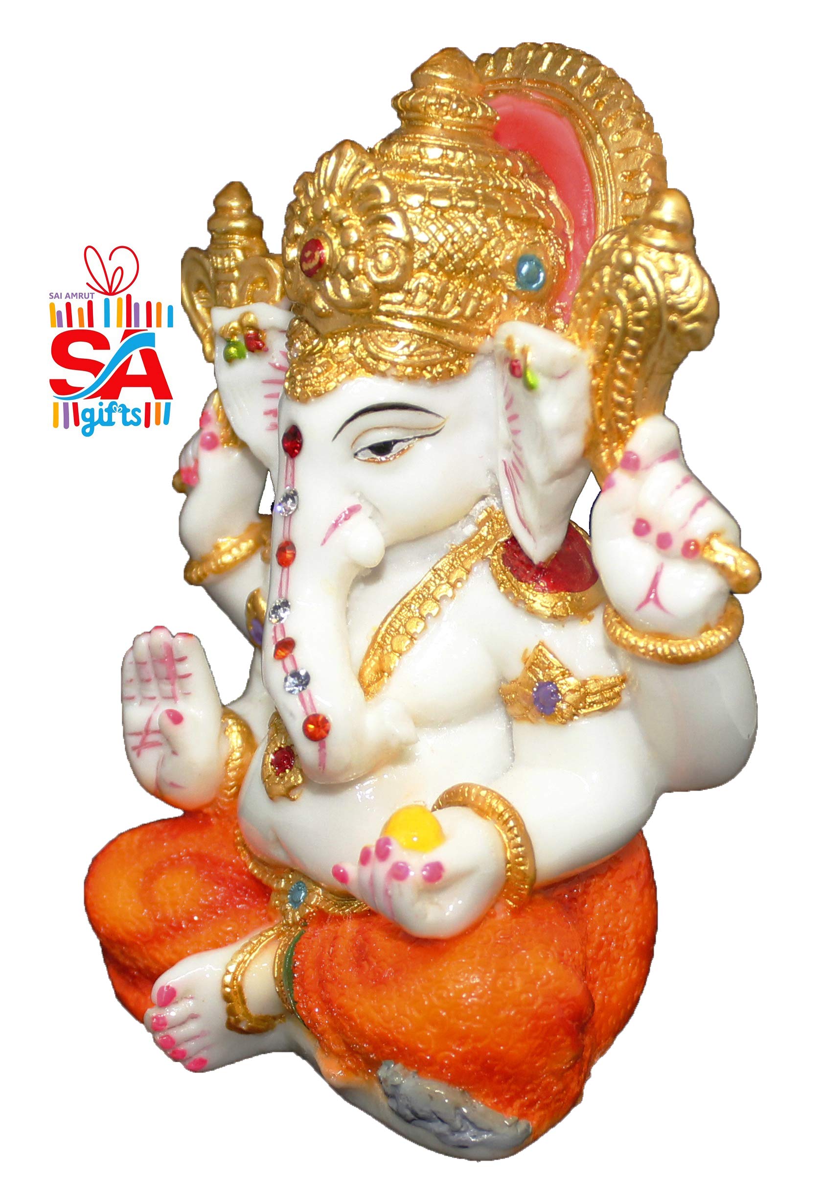 S A Gifts Sai Amrut Marble Dust Lord Ganesha/Ganesh Statue/Showpiece Idol For Home Dcor And Gift Purpose