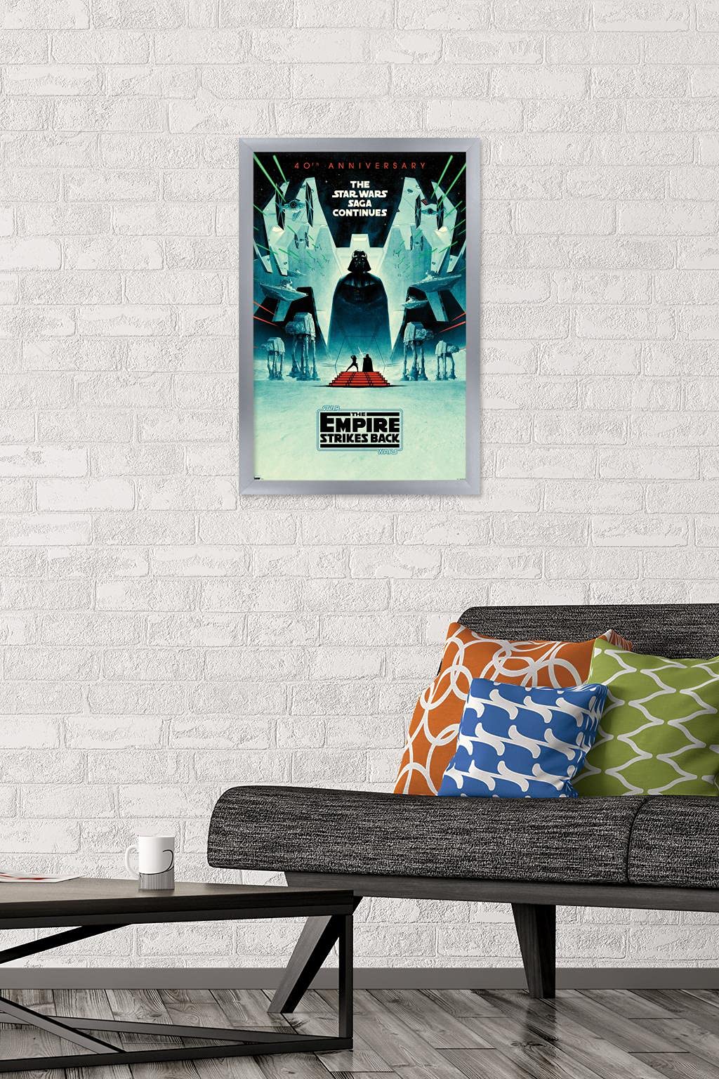 Trends International Star Wars: The Empire Strikes Back - 40Th Anniversary Wall Poster, 14.725'' X 22.375'', Silver Framed Versi