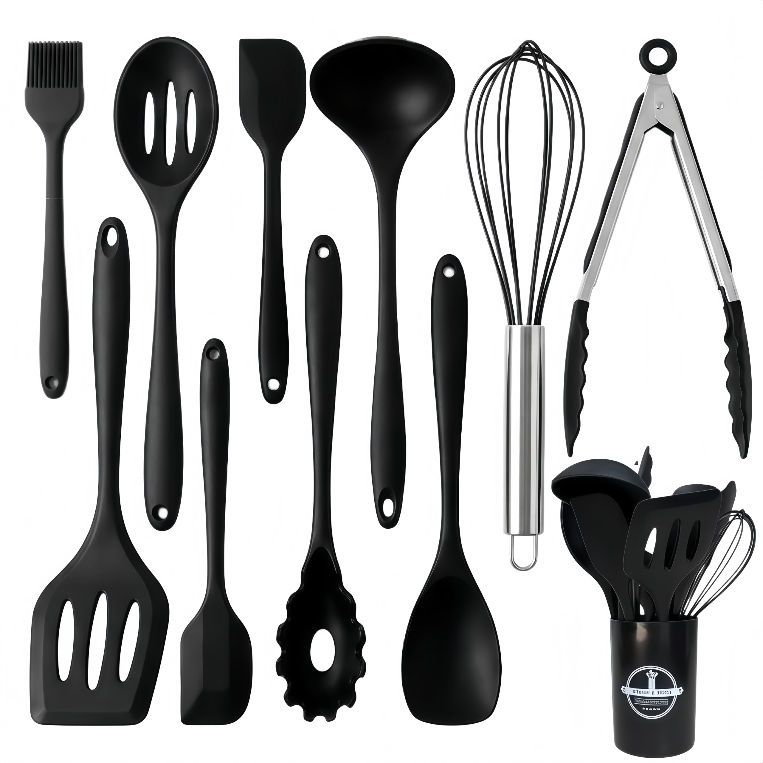 Silicone Kitchen Utensils Set,10 PCS Cooking Kitchen Utensils Set, Nonstick Kitchen Utensils 446F HeatResistant Cookware Kitche