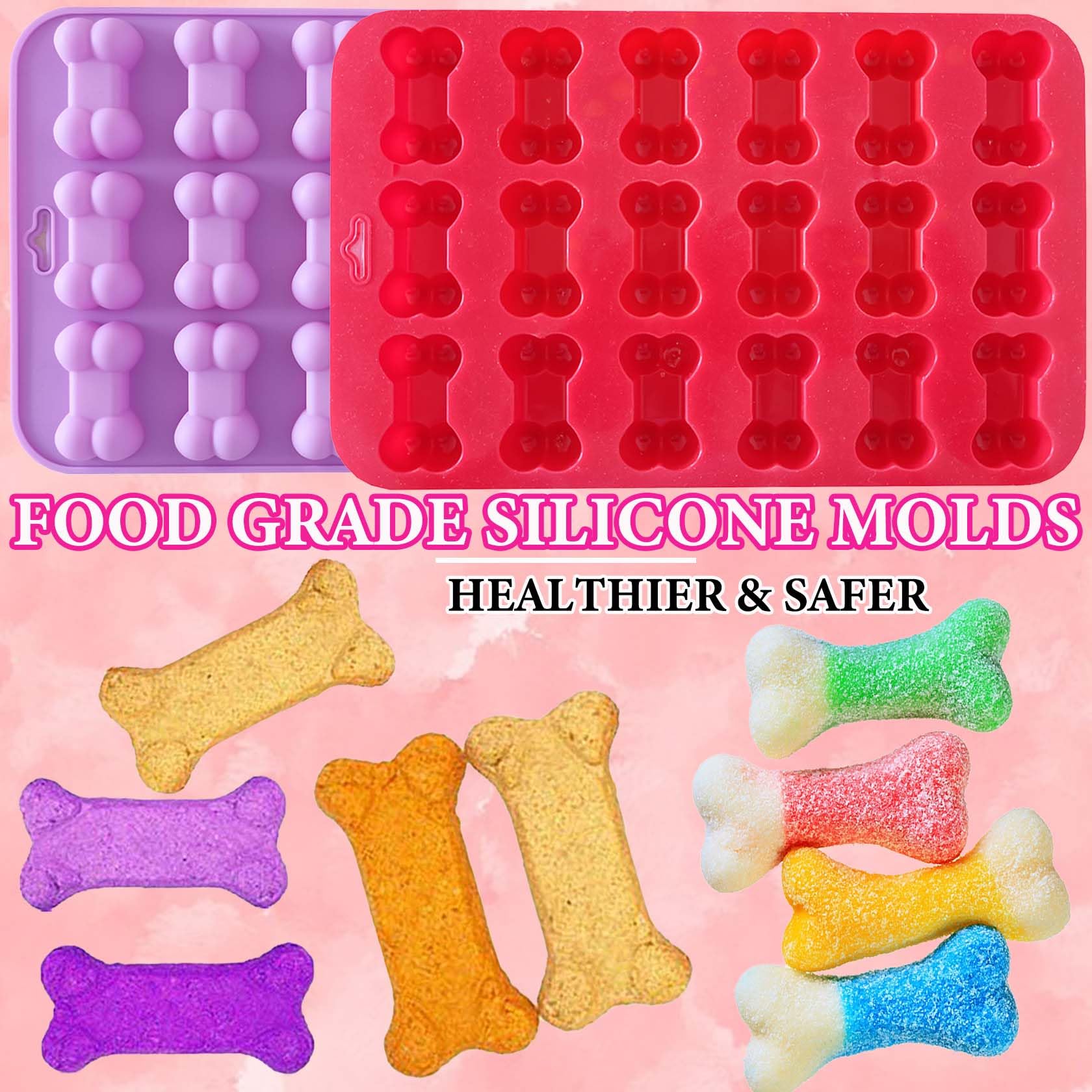 2 Pcs Silicone Molds Dog Bone Mold,Non-Stick Food Grade Silicone Molds Silicone Dog Treat Molds,Bone Mold Silicone Molds Baking