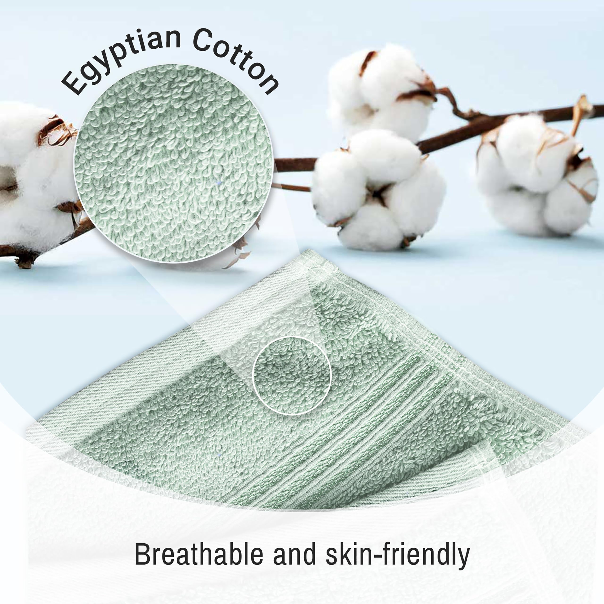 Superior Egyptian Cotton 6-Piece Towel Set, Bathroom Essentials, Towels For Bathroom, Apartment, Airbnb, Guest Bath, Face, Hand,