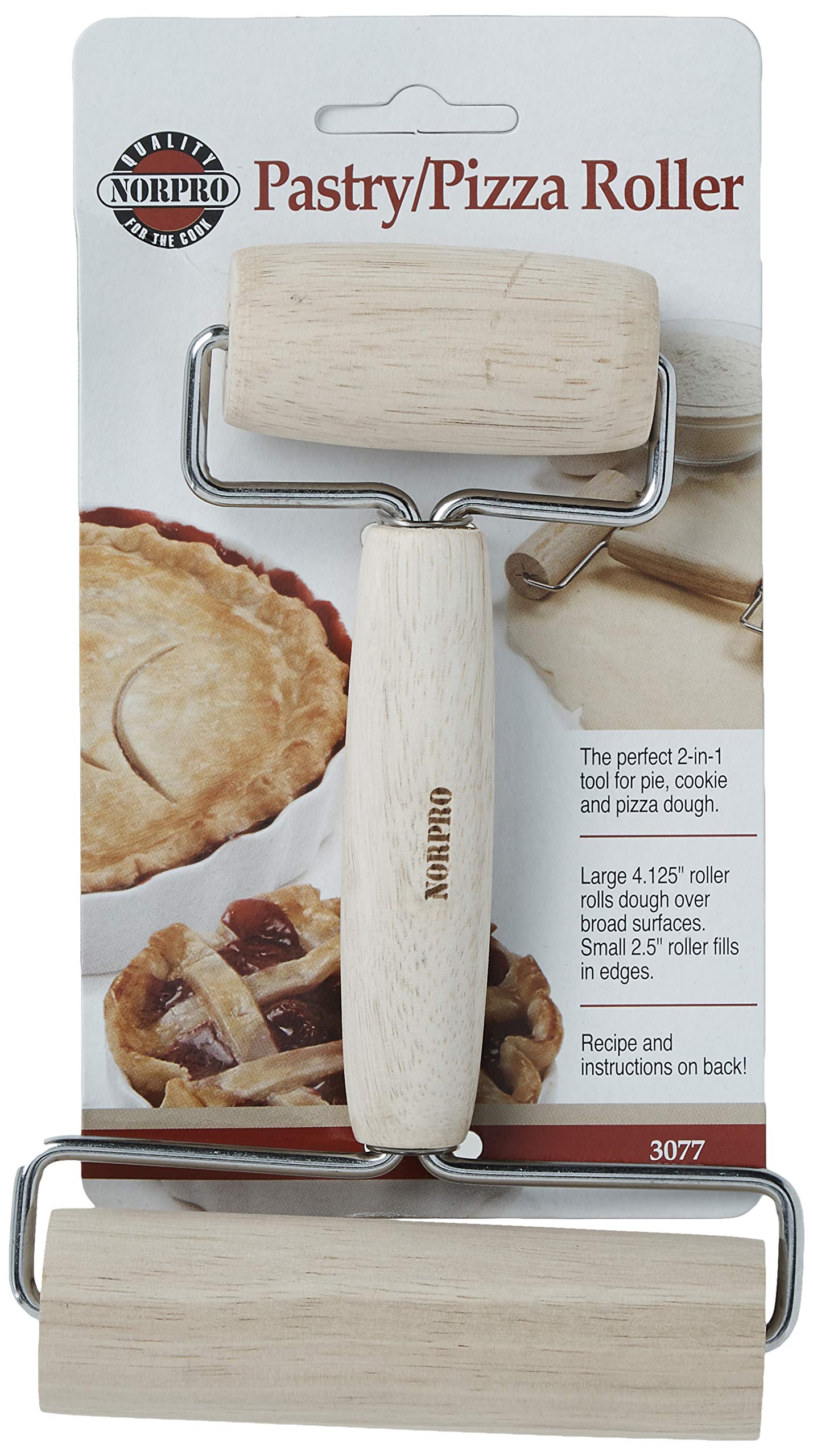 Norpro Wood Pastry/Pizza Roller 4In/10Cm