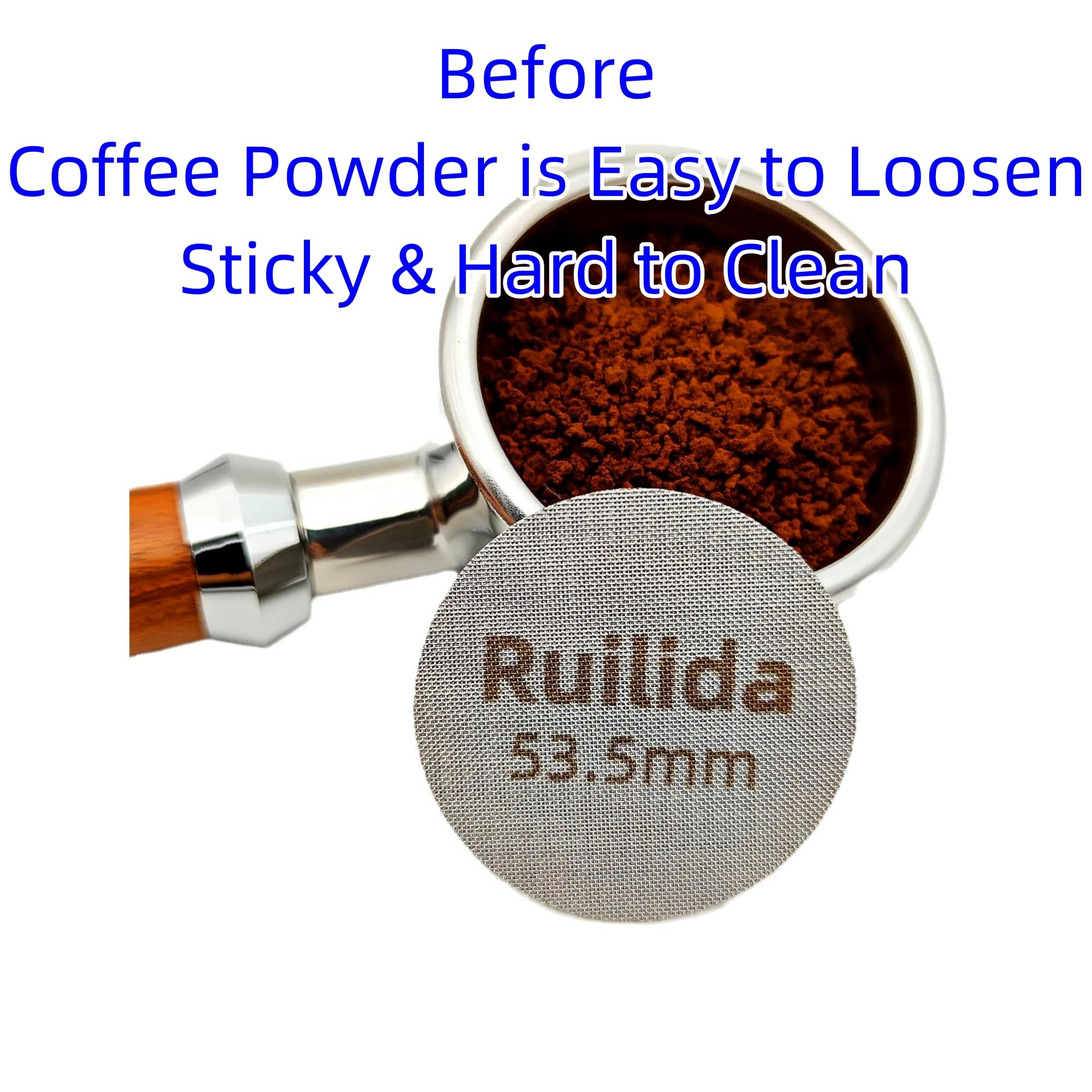 Ruilida 2 Packs Espresso Puck Screen 53.5mm  Reusable 1.7mm Thickness 150? 316 Stainless Steel Professional Barista Coffee Filter Mesh Plate for Espresso Portafilter Filter Basket 53.3-54mm breville