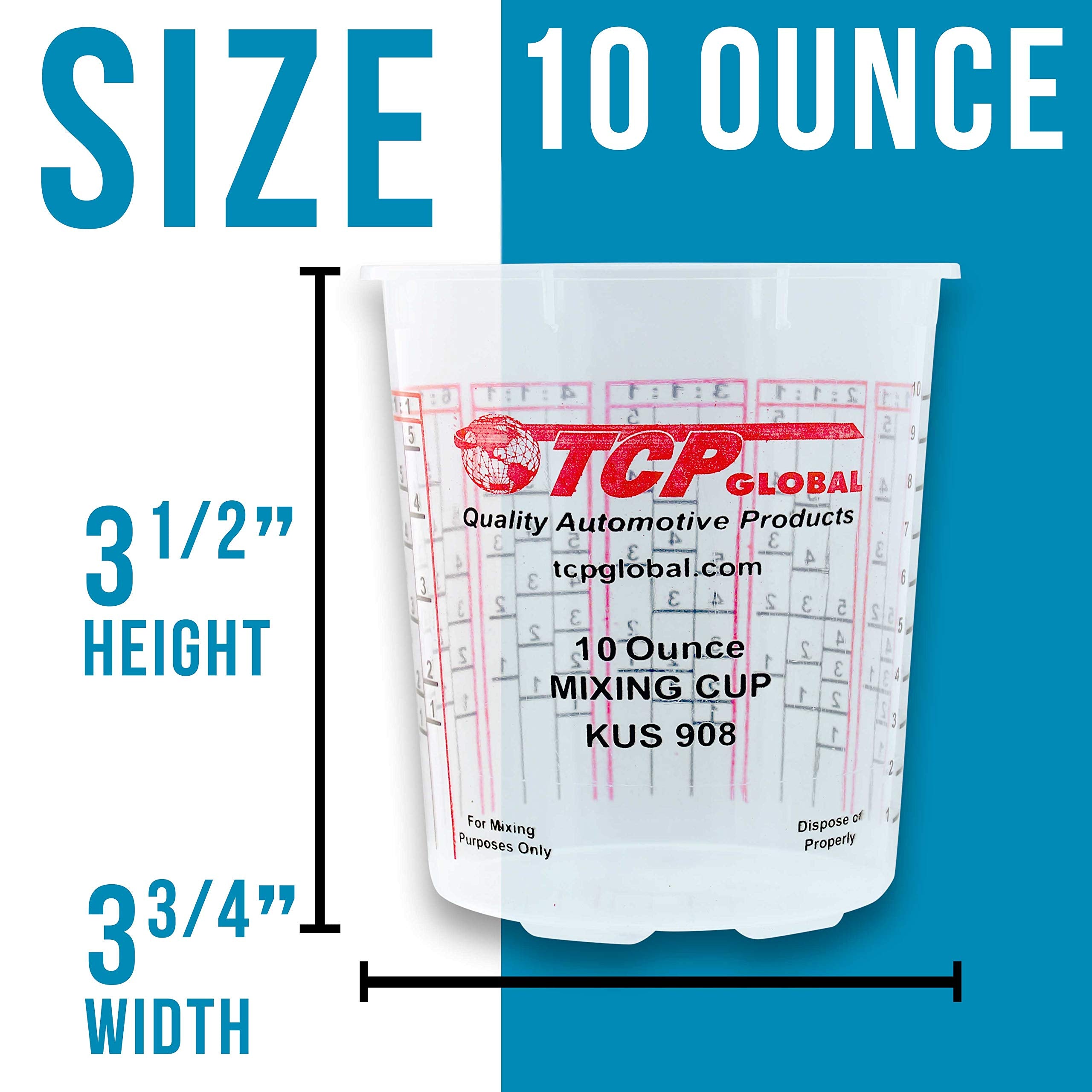 Custom Shop Box Of 12 Each - 10 Ounce Paint Mixing Cups Cups Have Calibrated Mixing Ratios On Side Of Cup Box Of 12 Cups