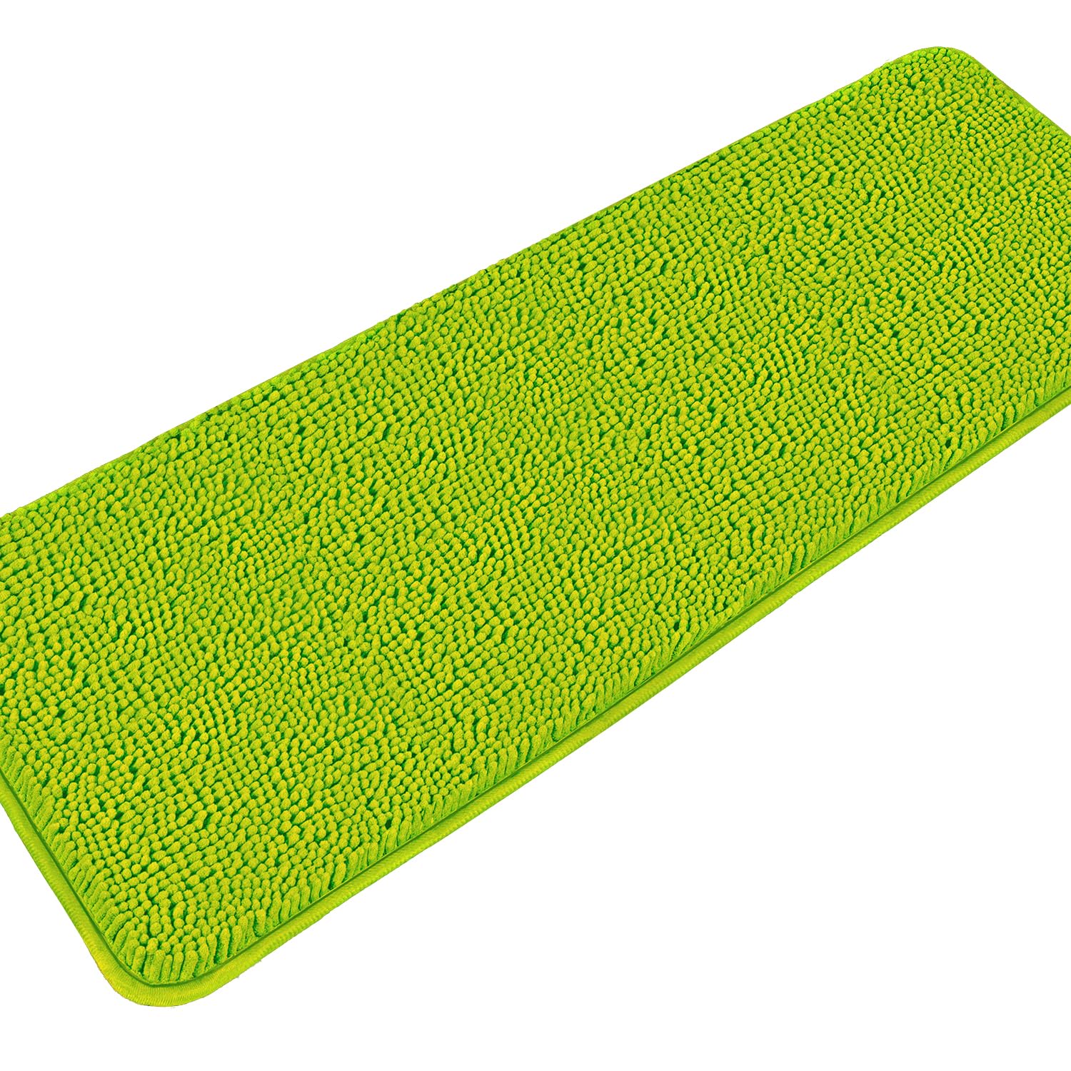 Pureswan Lime Green 47 X 17 Bathroom Rugs - Absorbent And Washable Bath Mat, Non-Slip, Thick Soft Chenille Bath Rugs For Bathroo