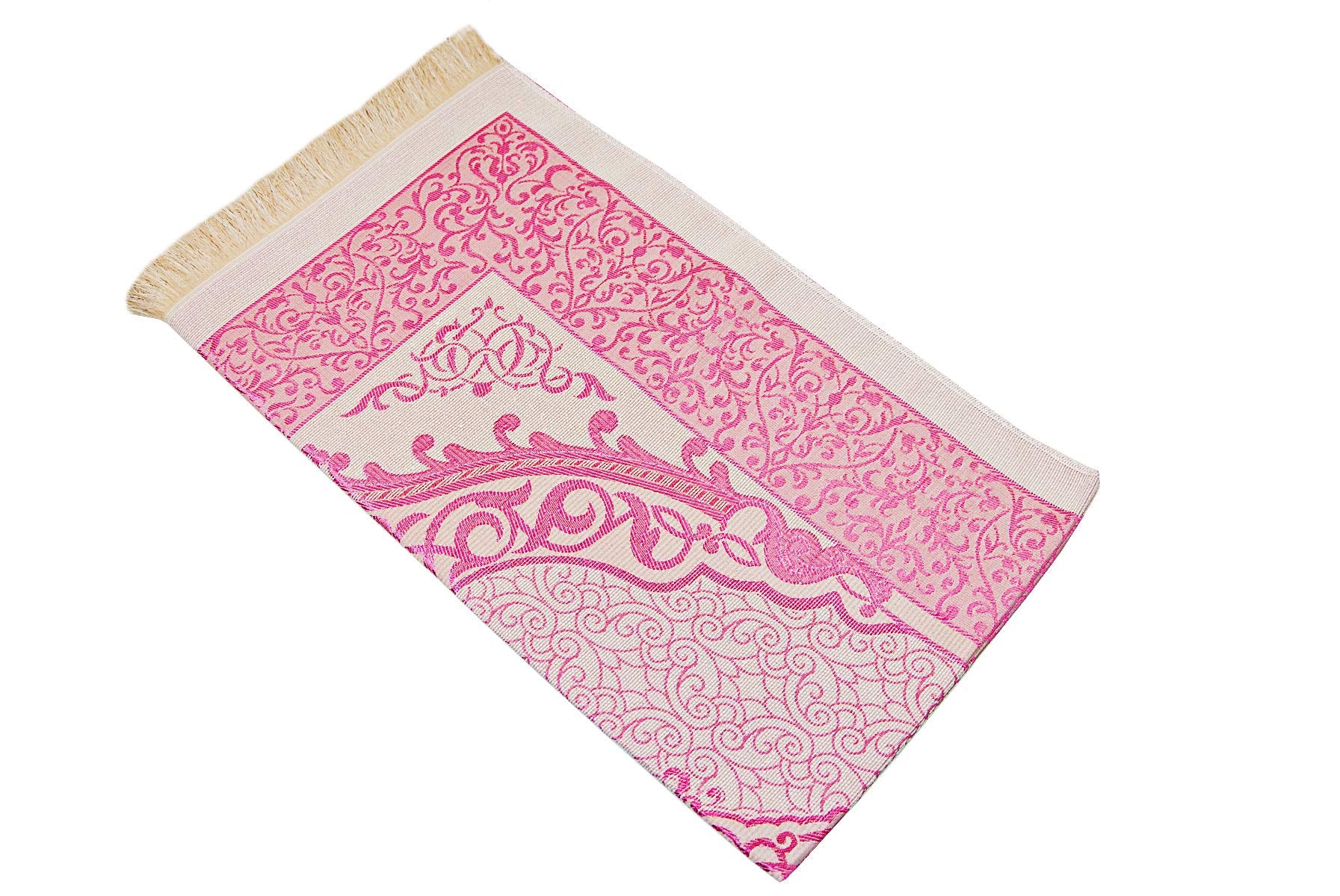 ihvan online Muslim Prayer Rug and Prayer Beads with Elegant Design Cylinder Gift Box, Janamaz, Soft Sajadah, Islamic Gifts Set,