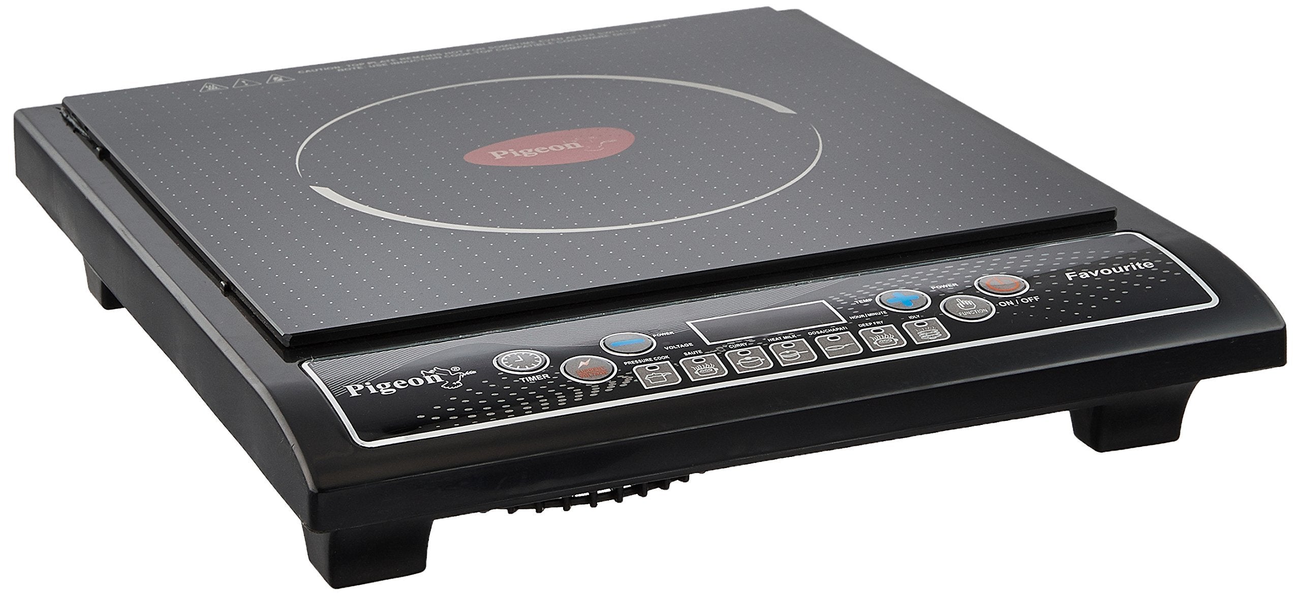 Pigeon By Stovekraft Favourite 1800Watt Induction Cooktop, Crystal Glass, Black