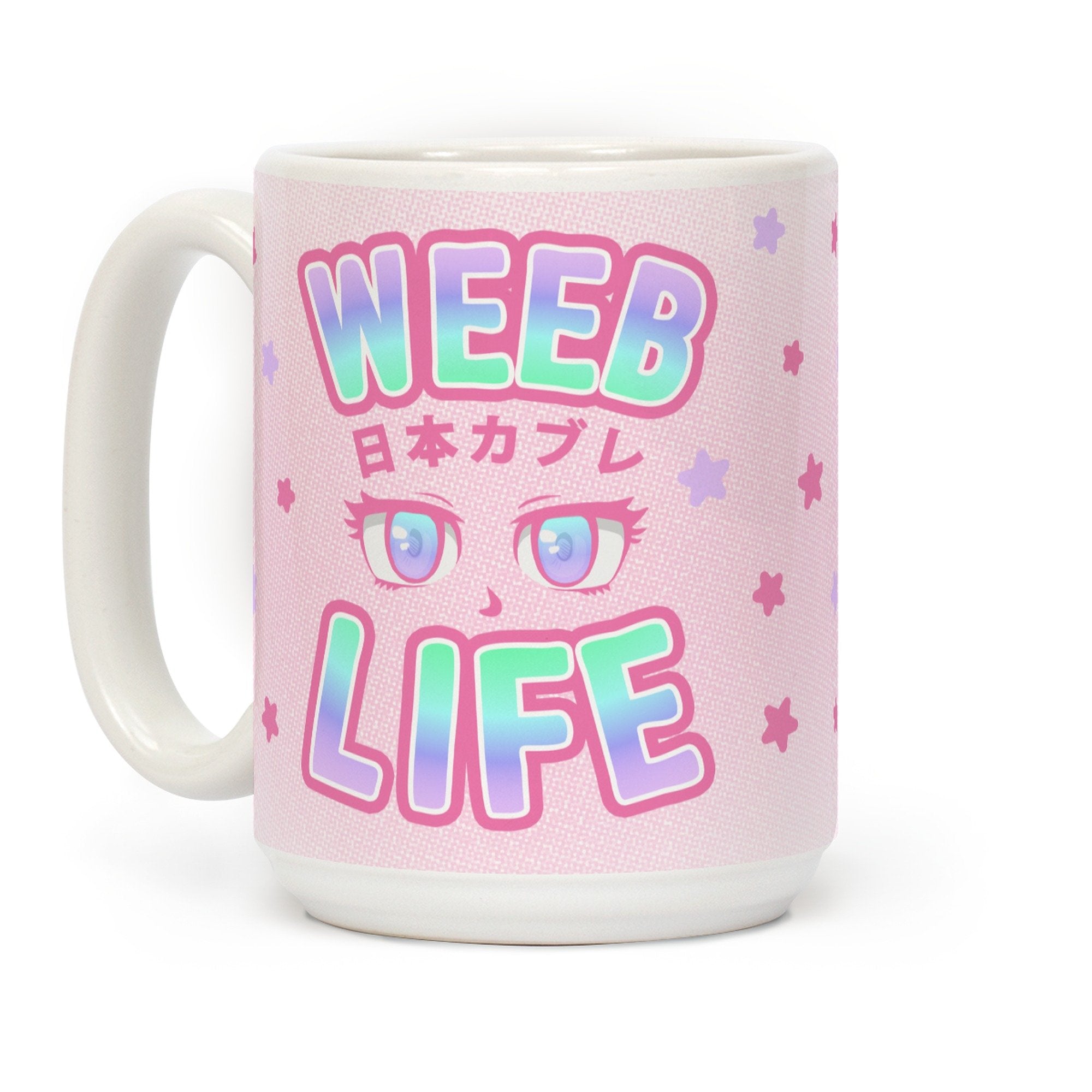 LookHUMAN Weeb Life (Thug Life Parody) White 15 Ounce Ceramic Coffee Mug