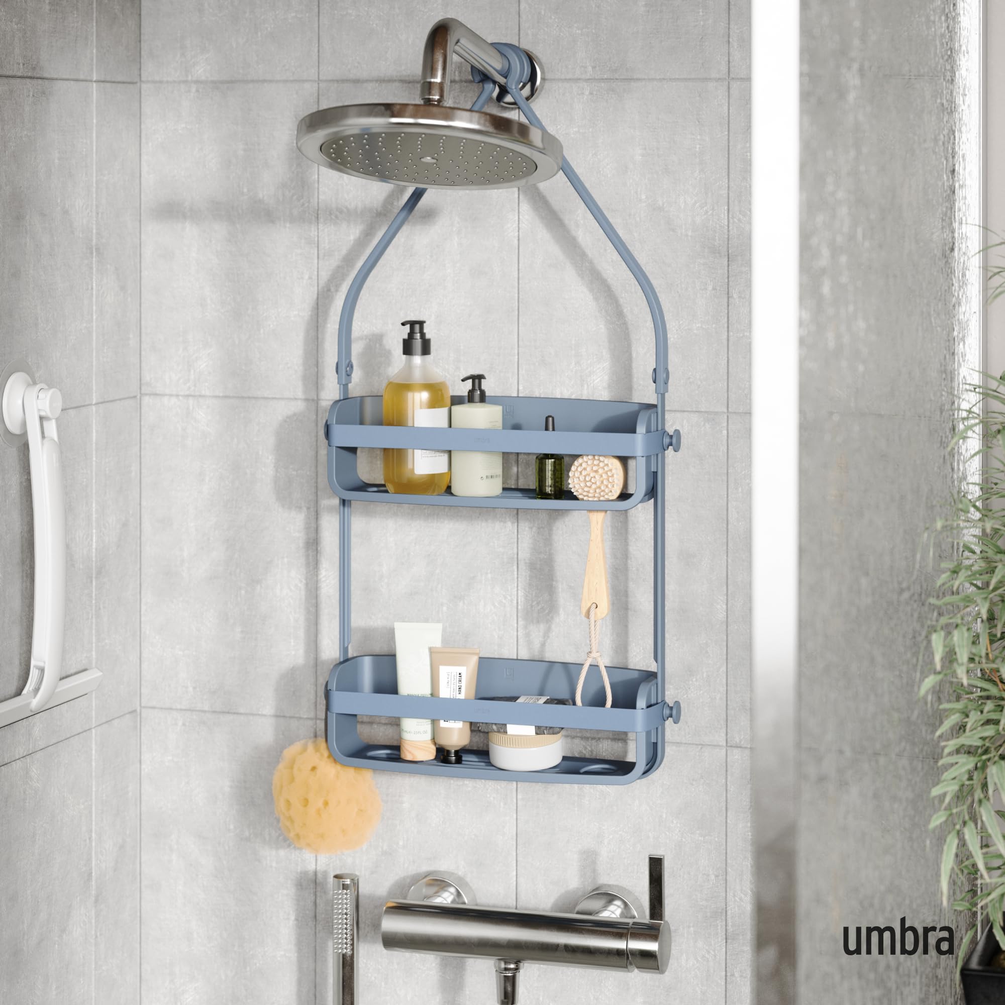 Umbra Flex Shower Caddy, Slate Blue