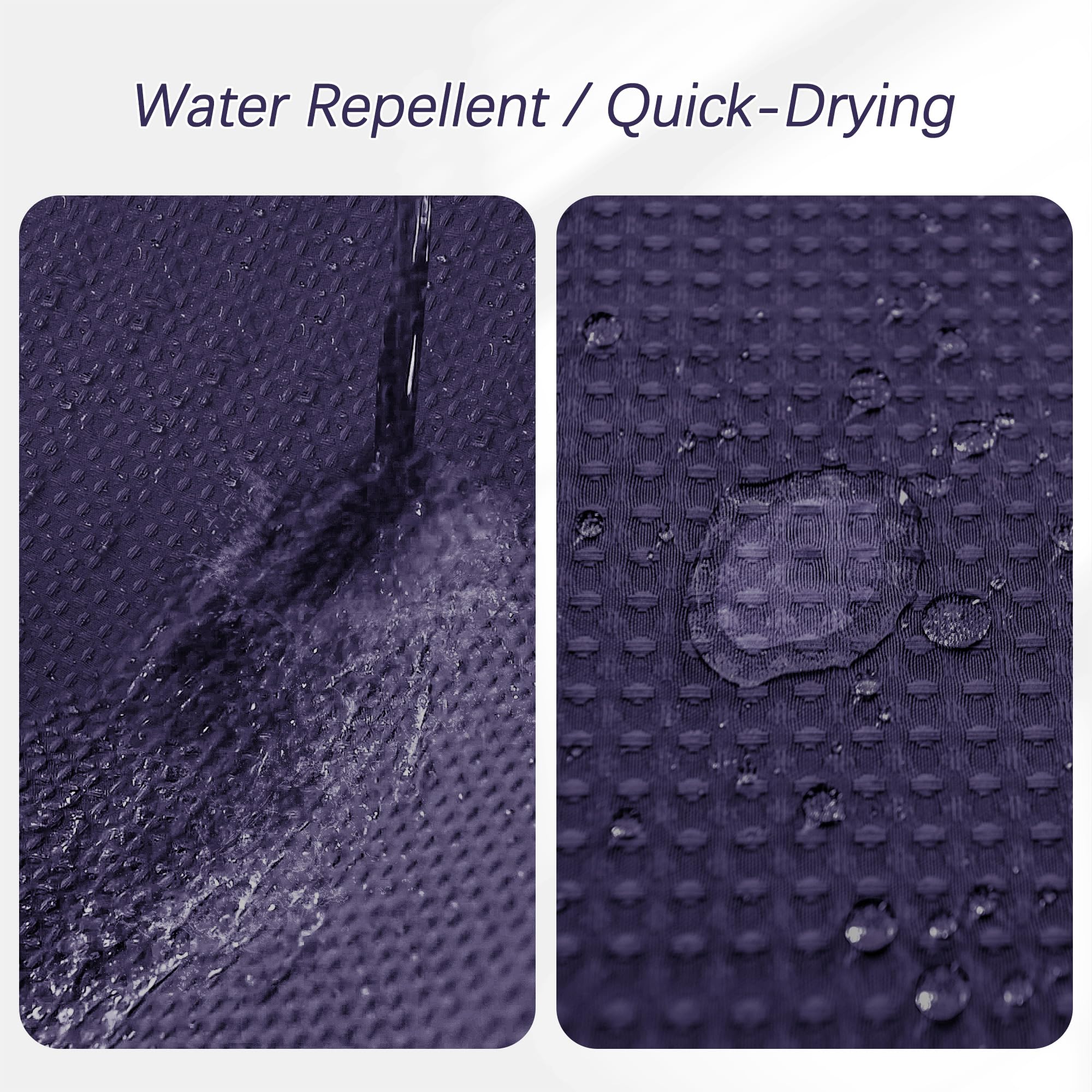 Pangsinne 60 Inch Waffle Shower Curtain - Heavy Duty Thick Fabric Lilac Shower Curtains For Bathroom, Weighted Hotel Spa Luxury