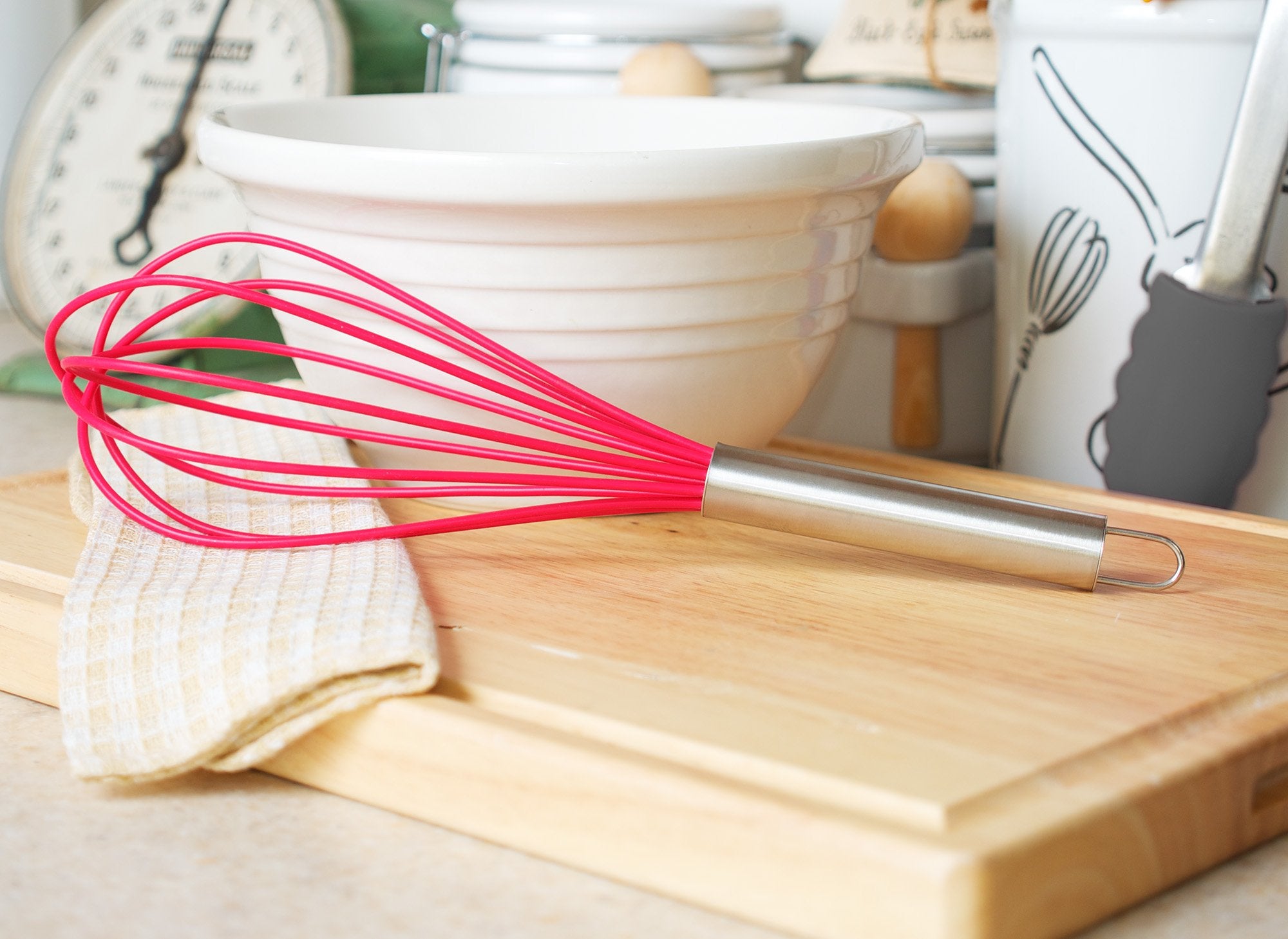 Fox Run Brands Raspberry Silicone Whisk, 3.5 X 3.5 X 11.75 Inches, Pink