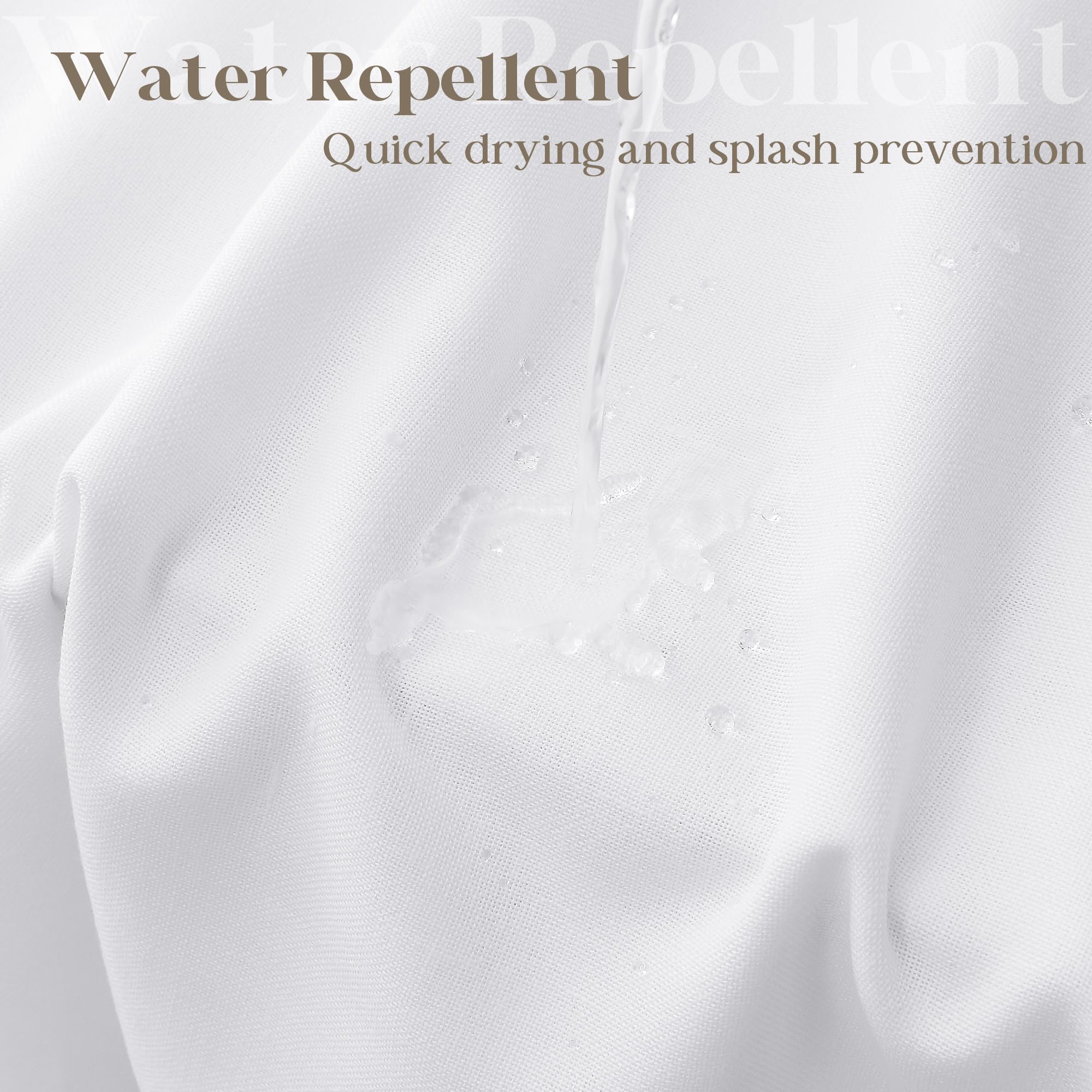 White Linen 90 Inch Shower Curtain Extra Long Cloth Shower Curtains For Bathroom Boho Farmhouse Water Repellent Extra Tall Showe