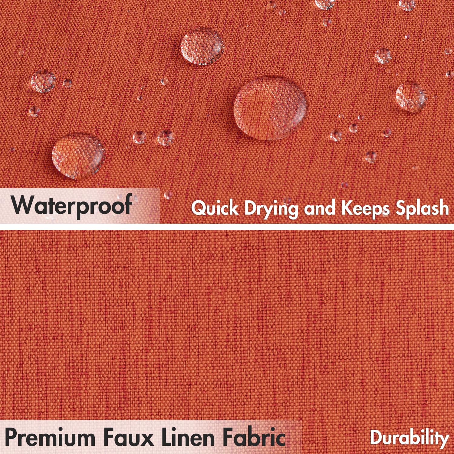 Miulee Burnt Orange Linen Shower Curtain With 12 Metal Hooks Modern Heavy Duty Washable Fabric Shower Curtain Set Waterproof Thi