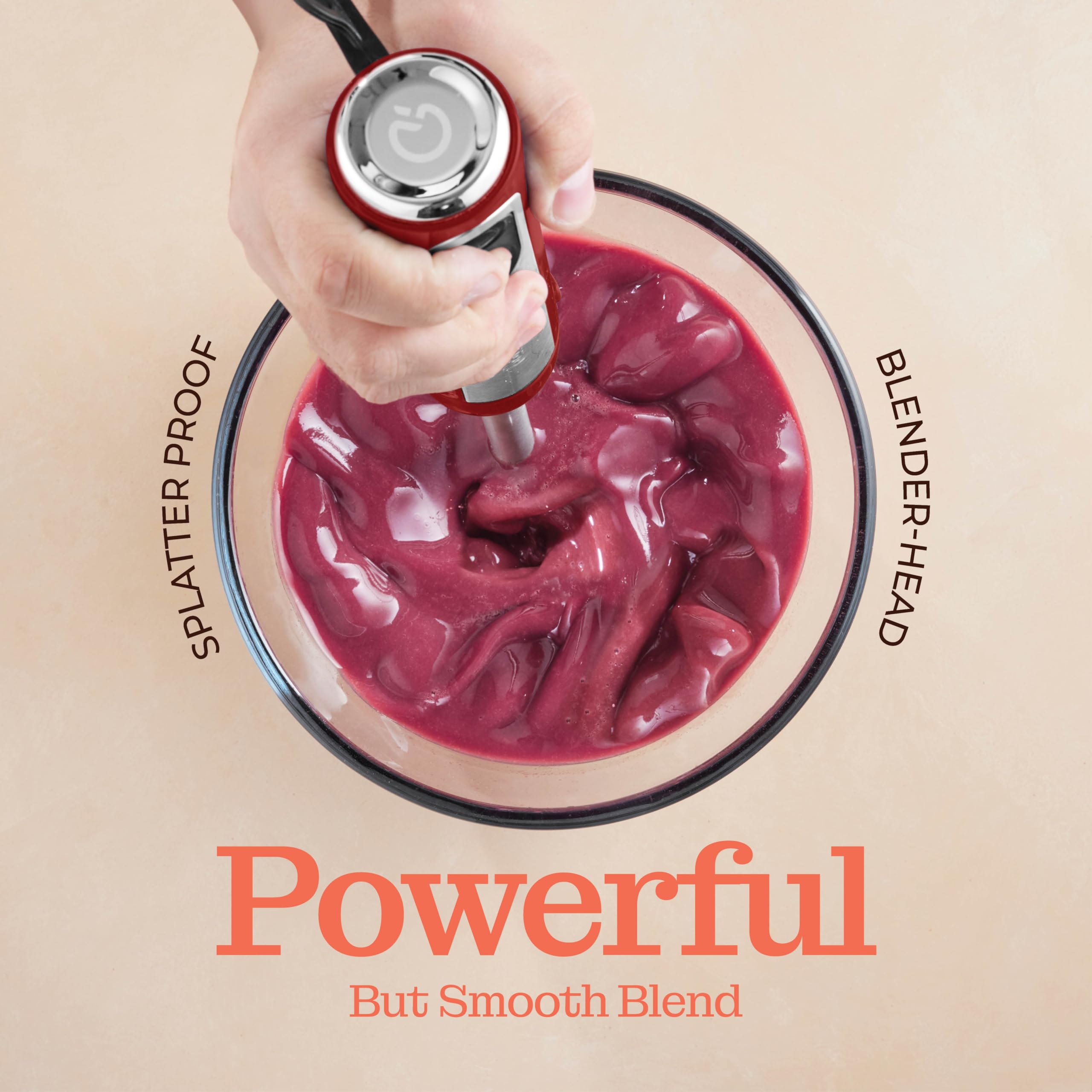 Powerful Immersion Blender, Electric Hand Blender 500 Watt With Turbo Mode, Detachable Base. Handheld Kitchen Blender Stick For