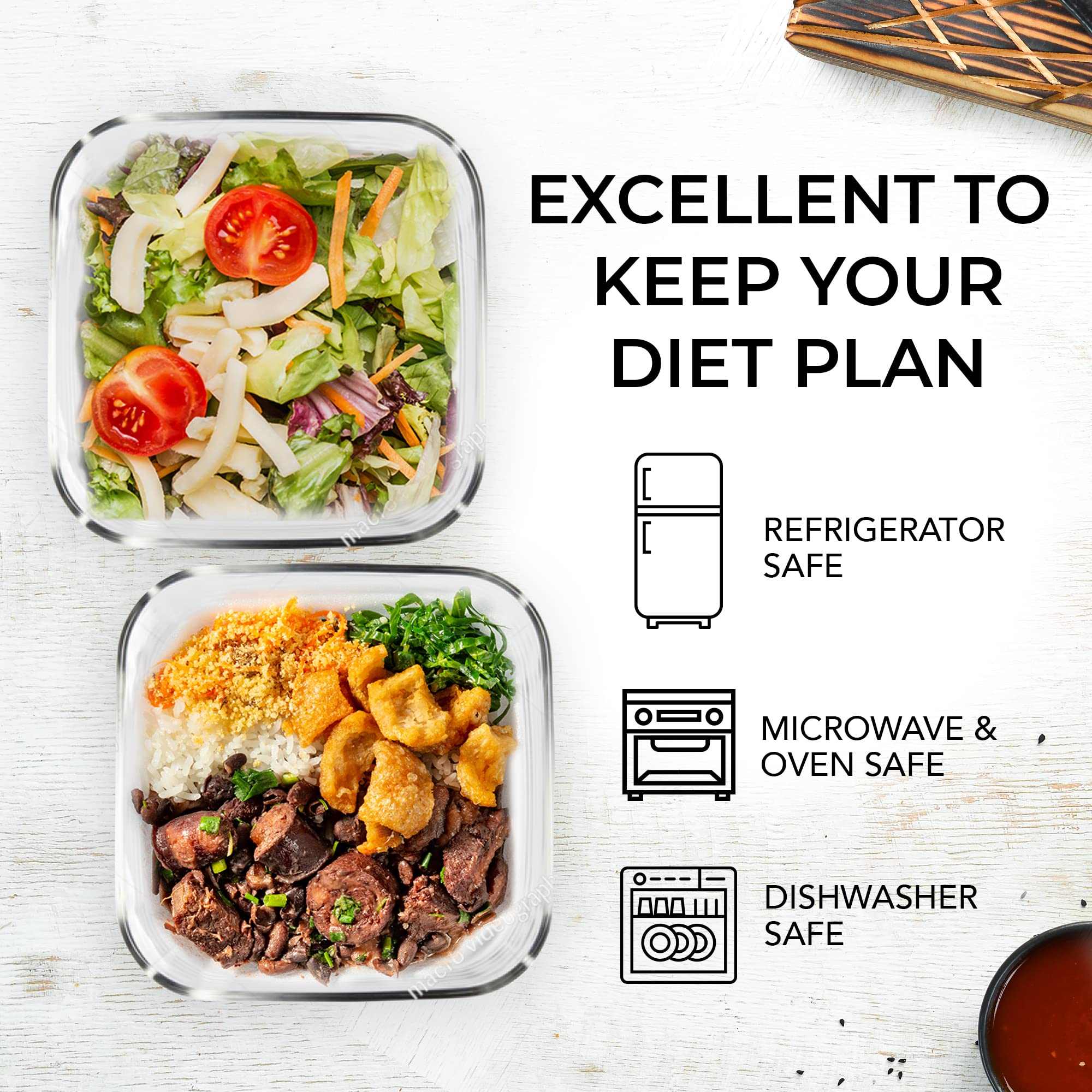 2 Large 1200Ml / 42 Oz Glass Food Storage Containers W/Airtight Lids - Microwave/Oven/Freezer & Dishwasher Safe - Bpa/Pvc Free +