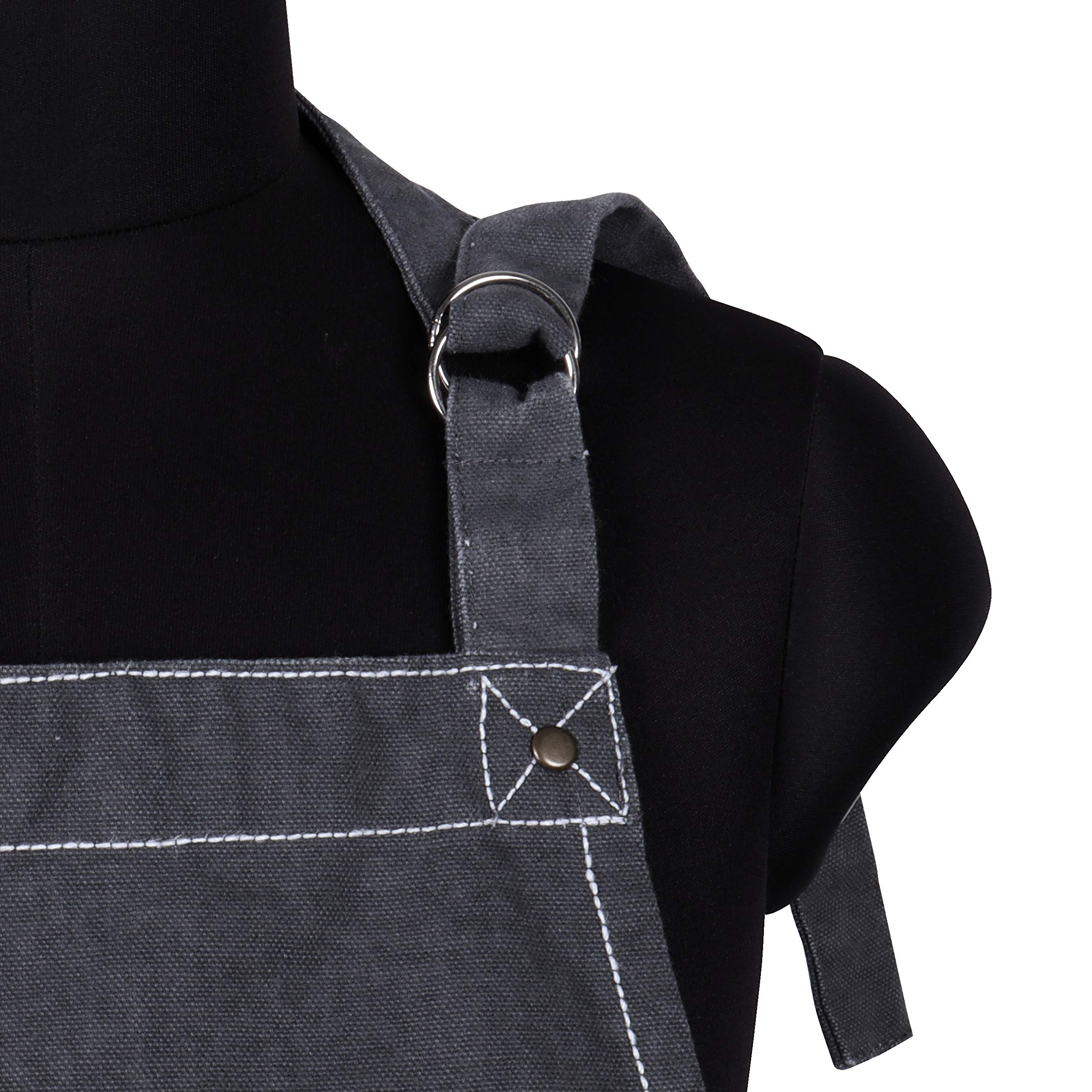 Amour Infini Cotton Solid Aprons For Women With Pocket, Adjustable Strap And Waist Ties Washed Chef Aprons For Cooking, Baking A