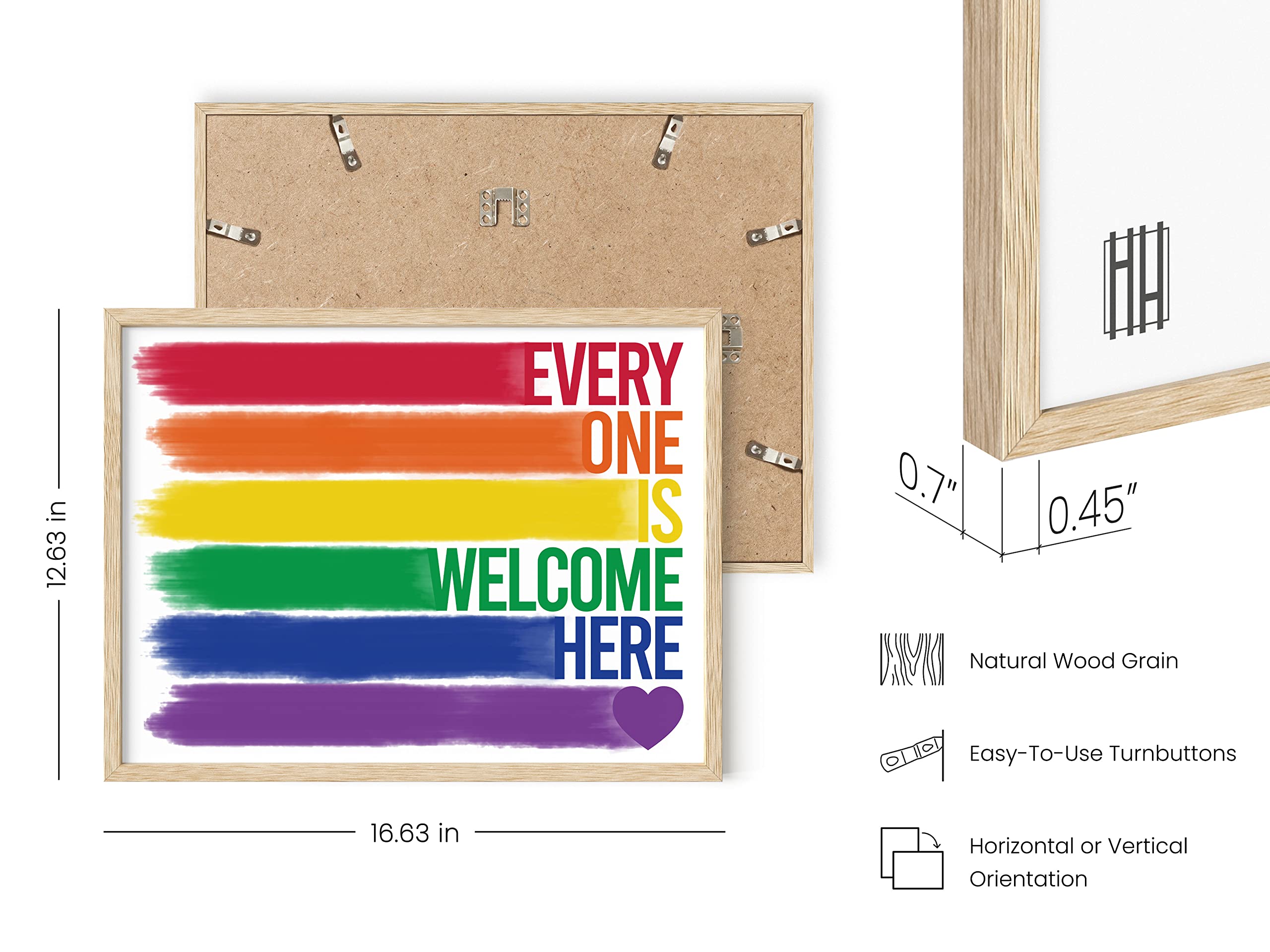 HAUS AND HUES Pride Artwork Rainbow Wall Art - Gay Pride Decor Rainbow Poster  Rainbow Office Decor  Pride Poster  Pride Stuff  Gay Signs  Pride Gifts & Decorations  LGBT gifts UNFRAMED 12''x16''