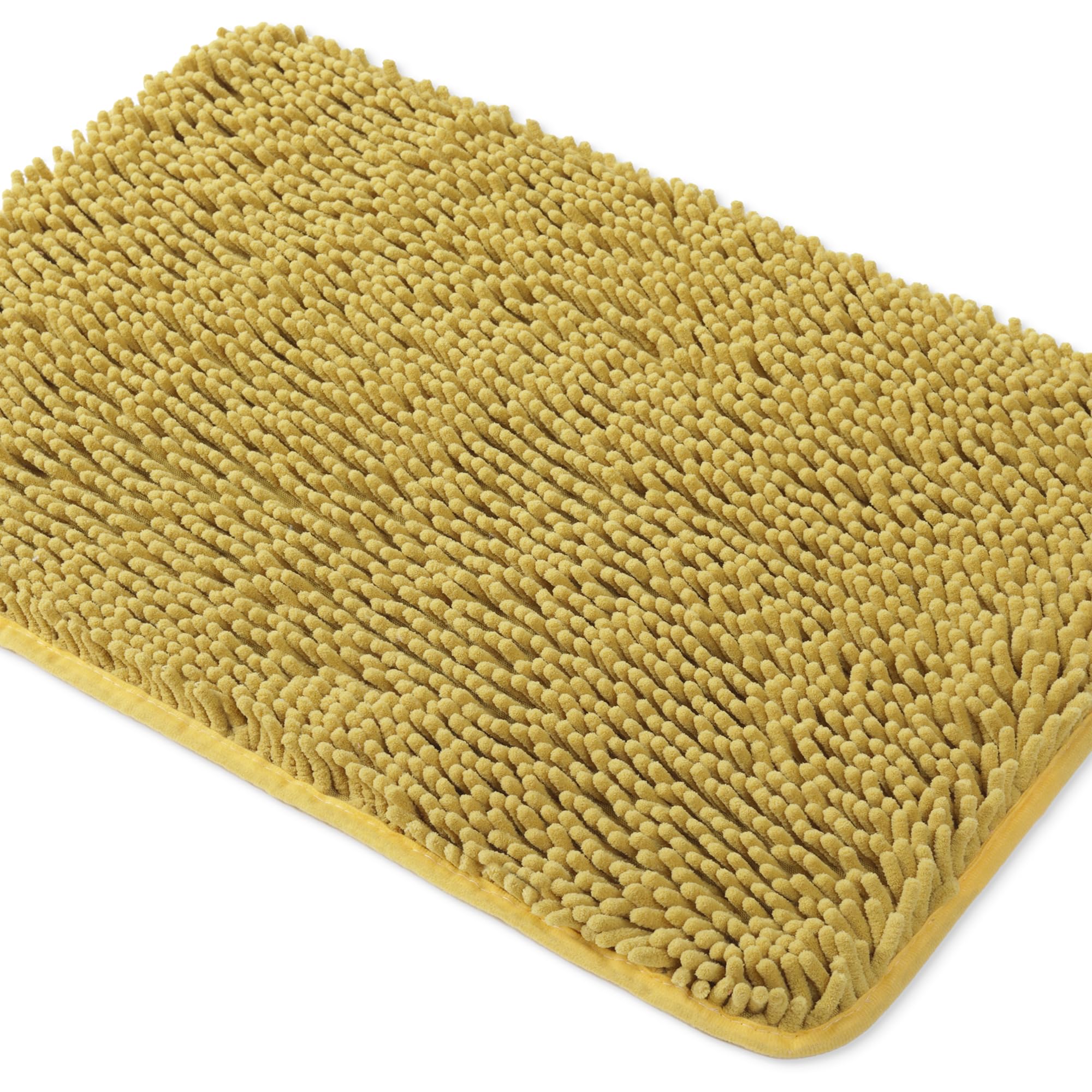 Yeaban Mustard Bathroom Rugs - Thick Chenille Bath Mats | Absorbent And Washable Bath Rug Non-Slip, Plush And Soft Rugs For Bath