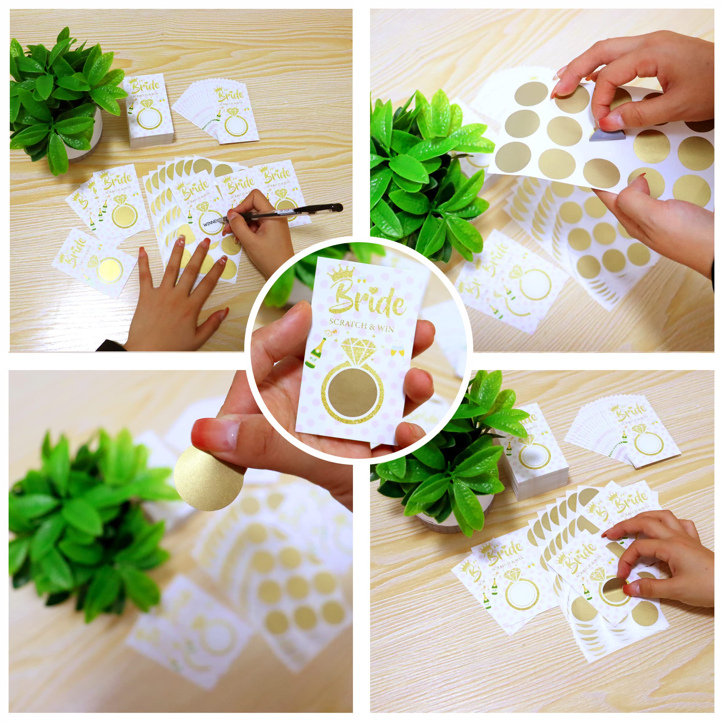 Inknote Scratch Off Stickers Cards Blank Gift Certificates For Diamond Bride Shower Games Party, Wedding Shower Ideas, Bachelore