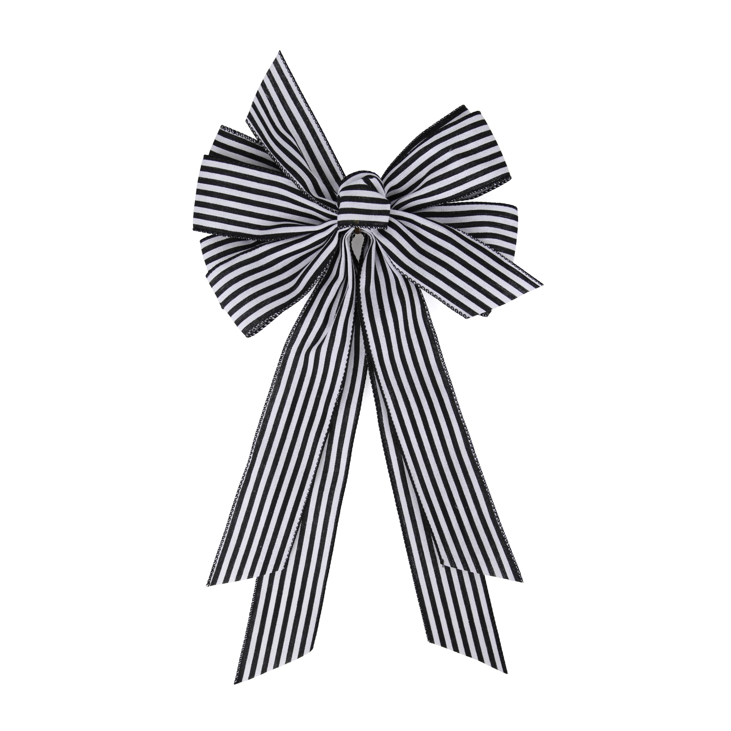 Meseey Large Christmas Black and White Striped Ribbon Bow 20 x 11 Inch Farmhouse Stripes Wreath Bows for Christmas Door Wreath H