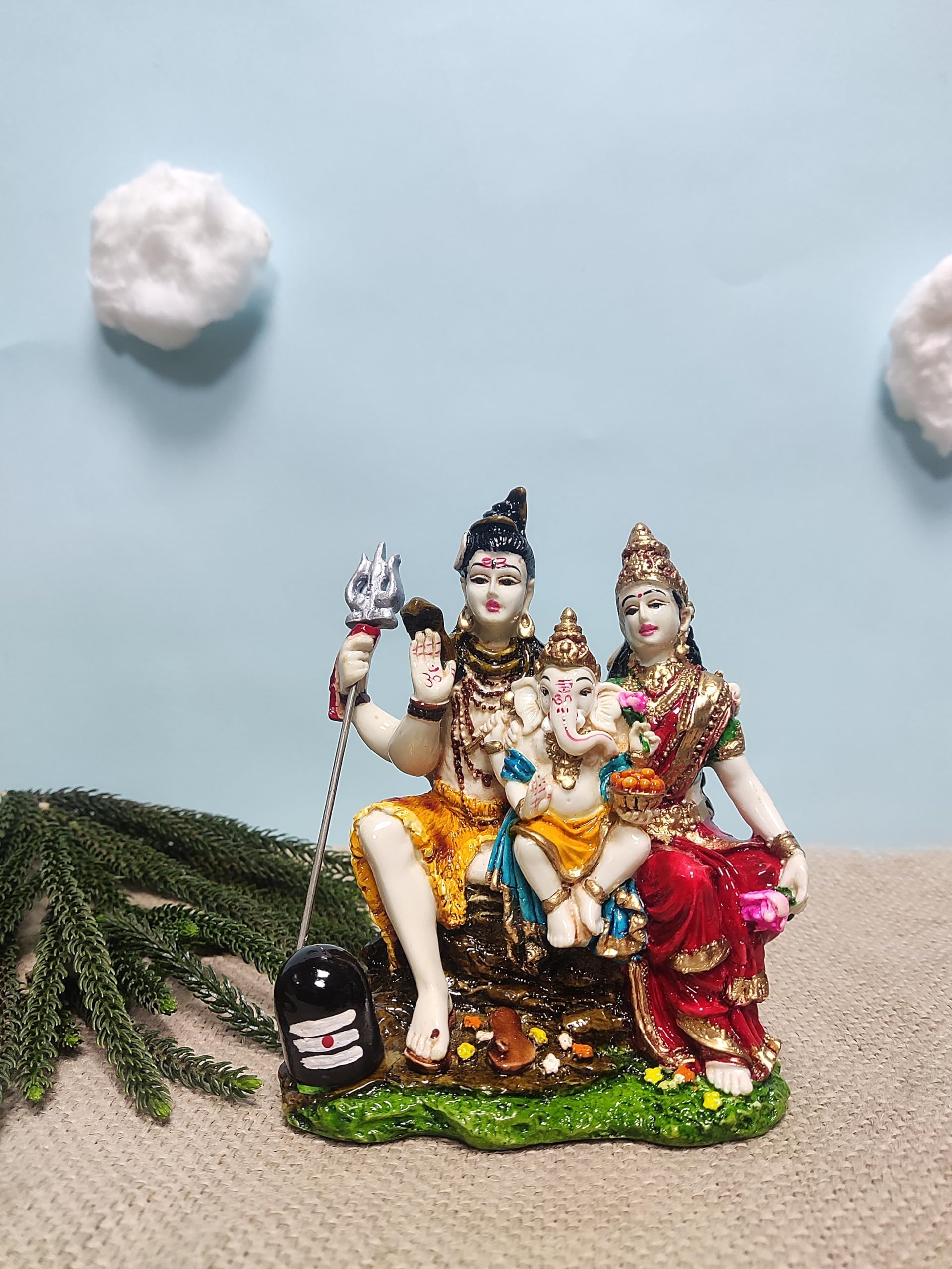 Pratima Shiv Parivar Murti Idol | Shiva Parvati - Shiv Parivar Bholenath Shankar Ganesh Family Murti Idol Statue Sculpture