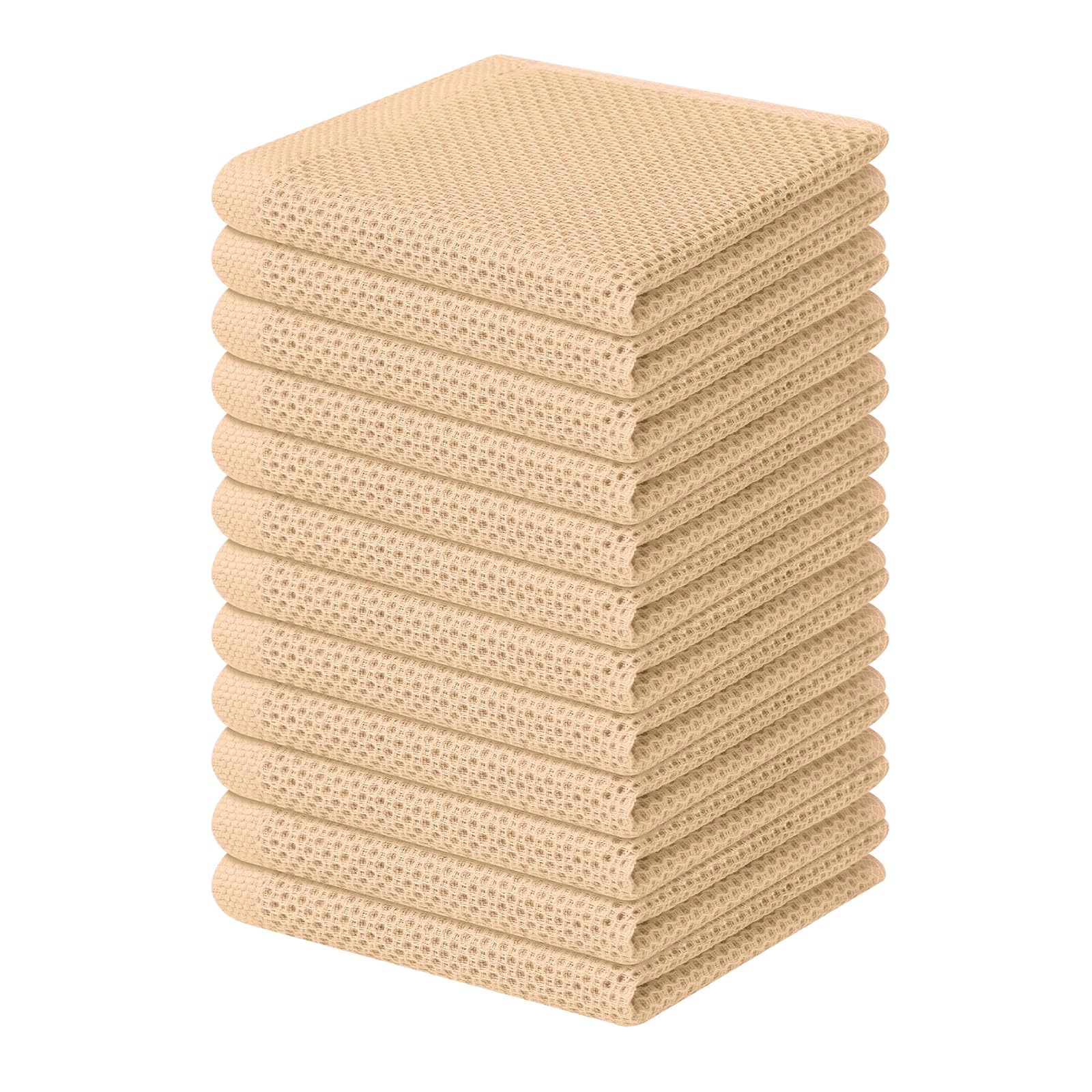 Homaxy 100% Cotton Waffle Weave Kitchen Dish Cloths, Ultra Soft Absorbent Quick Drying Dish Towels, 12 x 12 Inches, 12-Pack, Apr