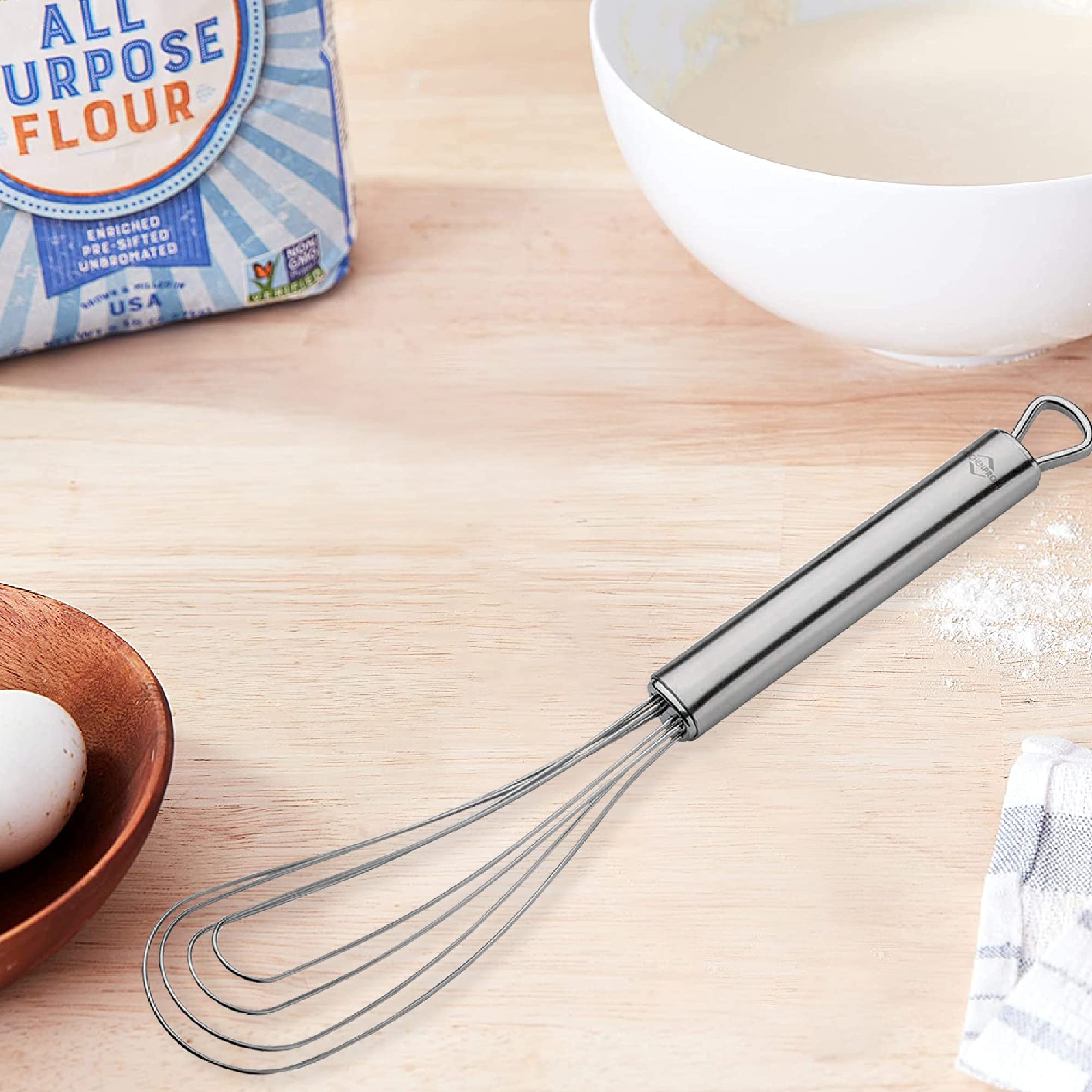 Kchenprofi Stainless Steel Parma Flat, Hand Eggs, Batter, And Dough, Metal Whisk For Kitchen Use, 9.5 Inch