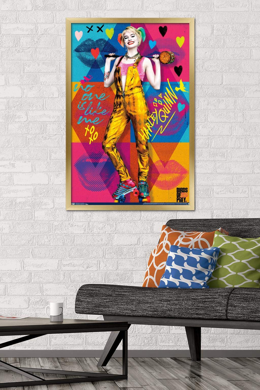 Trends International Dc Comics Movie - Birds Of Prey - Harley Quinn - Hammer Wall Poster, 22.375'' X 34'', Gold Framed Version