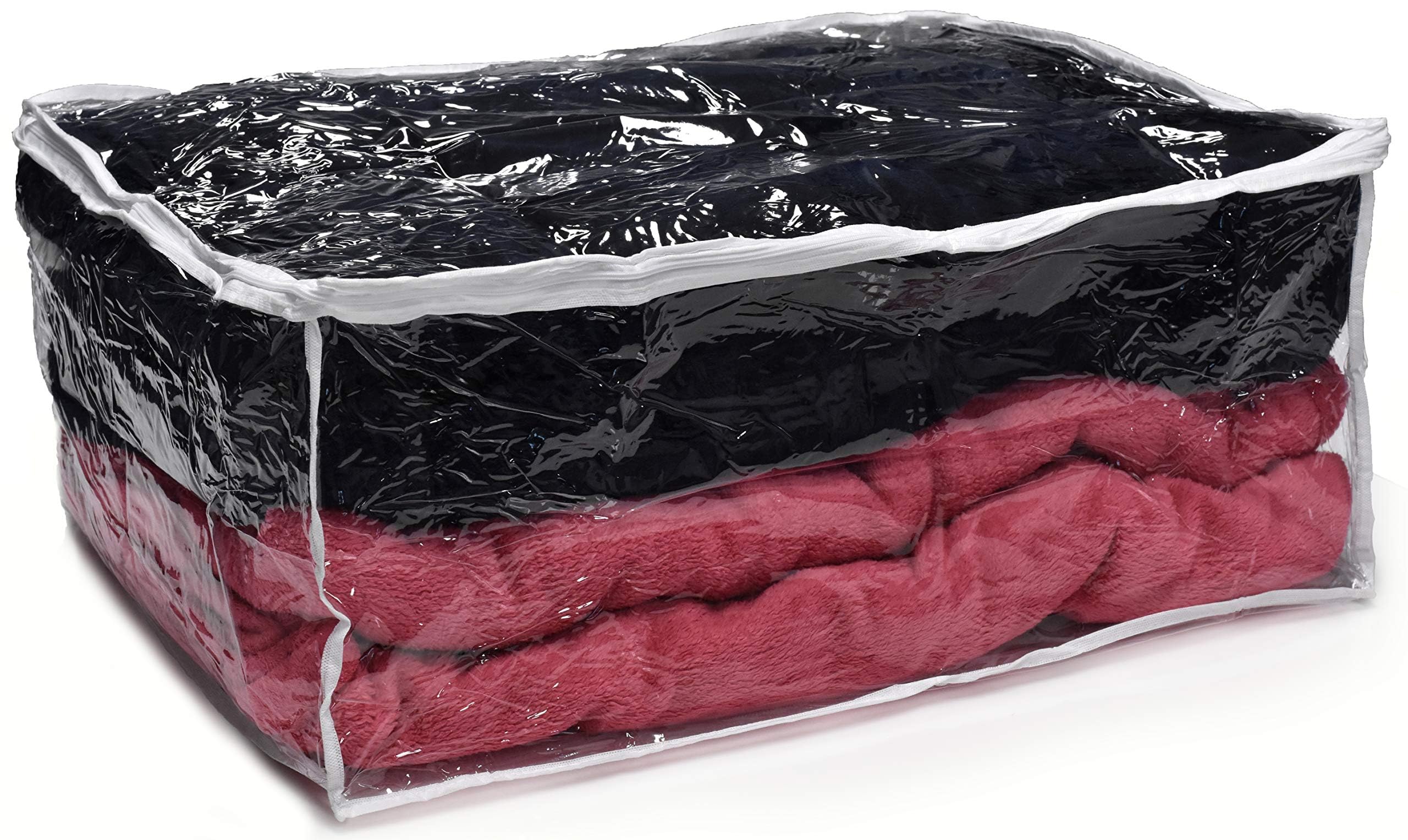 Blanket Storage Bags - Zippered Large Clear Plastic Storage Bag. Shield Your Quilt Blankets, Bedding And Clothes From Dust, Dirt