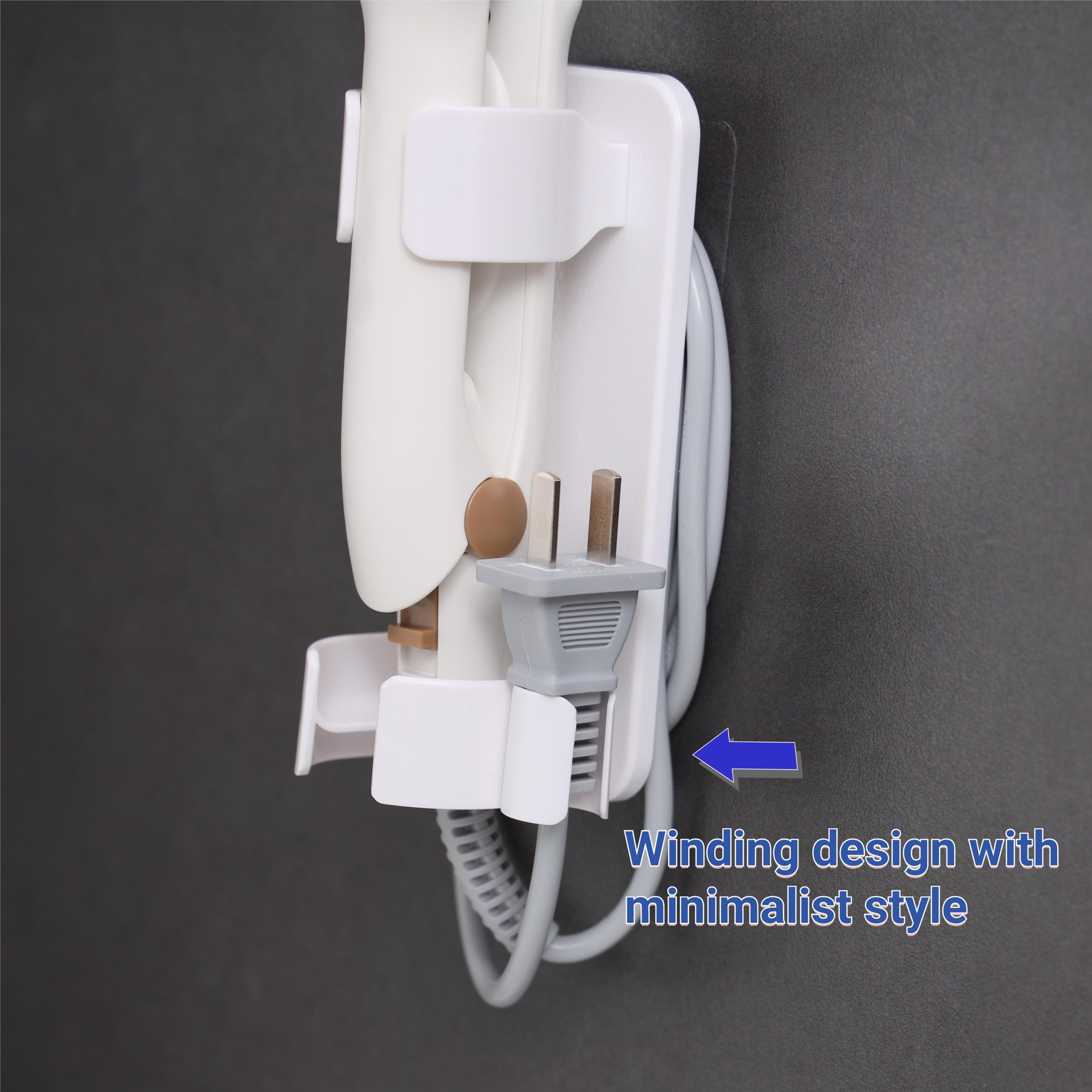 Wall Mounted Curling Iron And Hot Tool Organizer: Hair Dryer, Curler, And Straightener Storage For Bathroom (2 Pack)