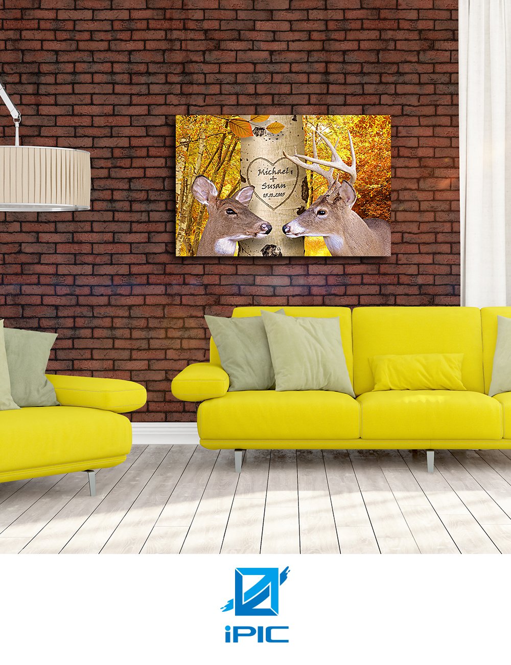 Ipic - Oh My Dear, Personalized Artwork With Names And Date On, Customized Gift For Anniversary,Wedding,Birthday And Holidays. T