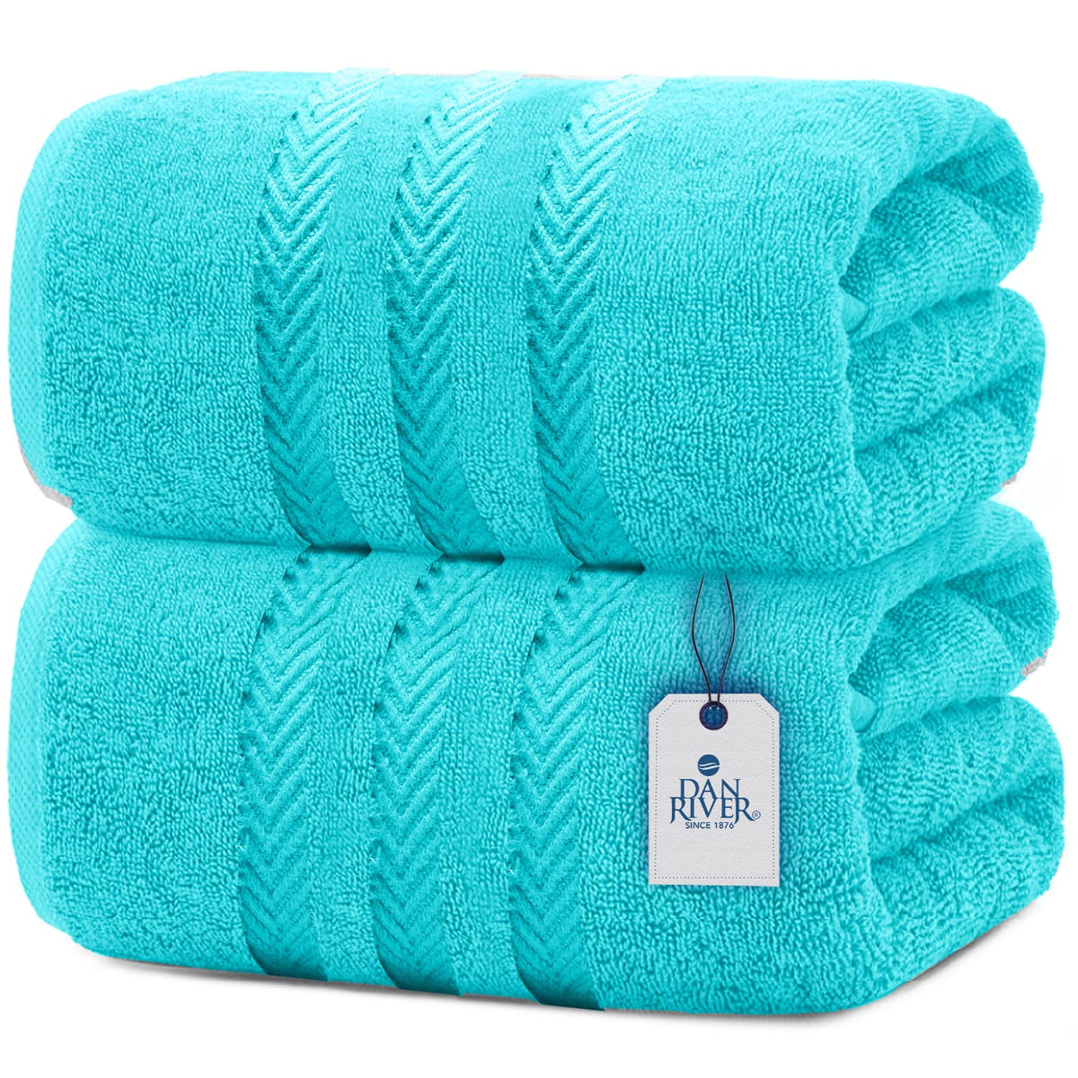 Dan River Bath Sheets Set Of 2 - 550 Gsm Ultra Super Soft & Highly Absorbent Sheets - 100% Cotton Jumbo Large Bath Towels For Ba