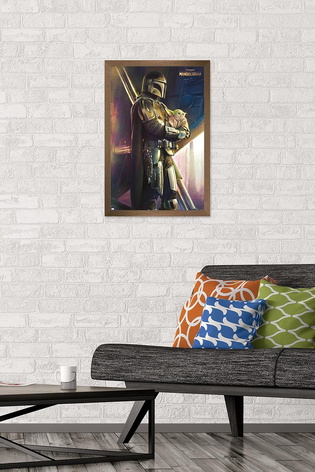 Trends International Star Wars: The Mandalorian - Held Wall Poster, 14.725'' X 22.375'', Bronze Framed Version