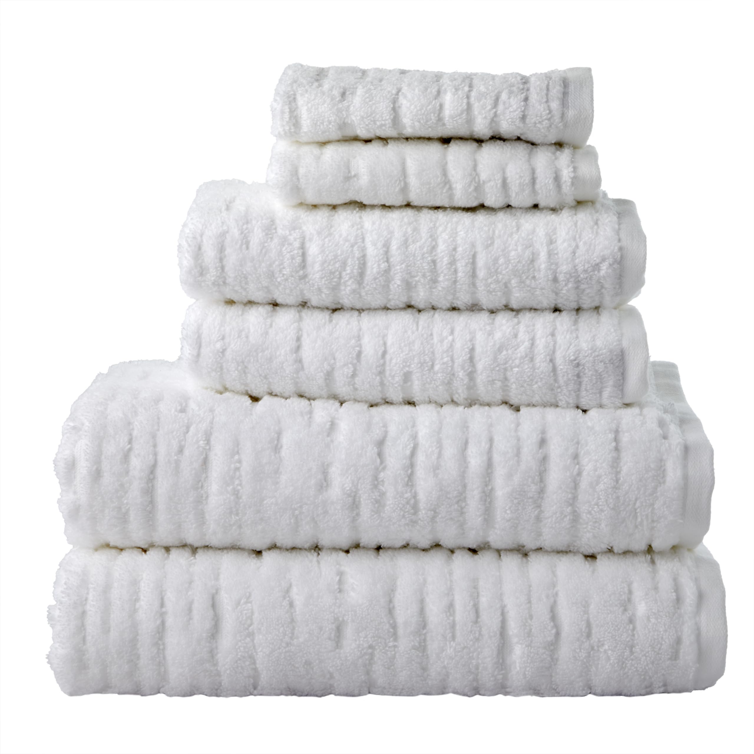 Skl Home Cloudsoft Cotton Luxury 6-Piece Towel Set, White