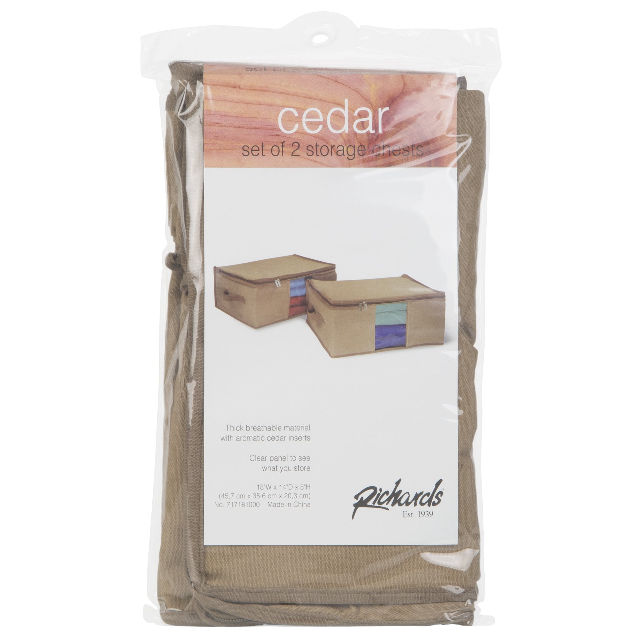 Richards Homewares Cedar Storage Bags  18 x 14 x 8-Inch 2PC set (1 Pack)