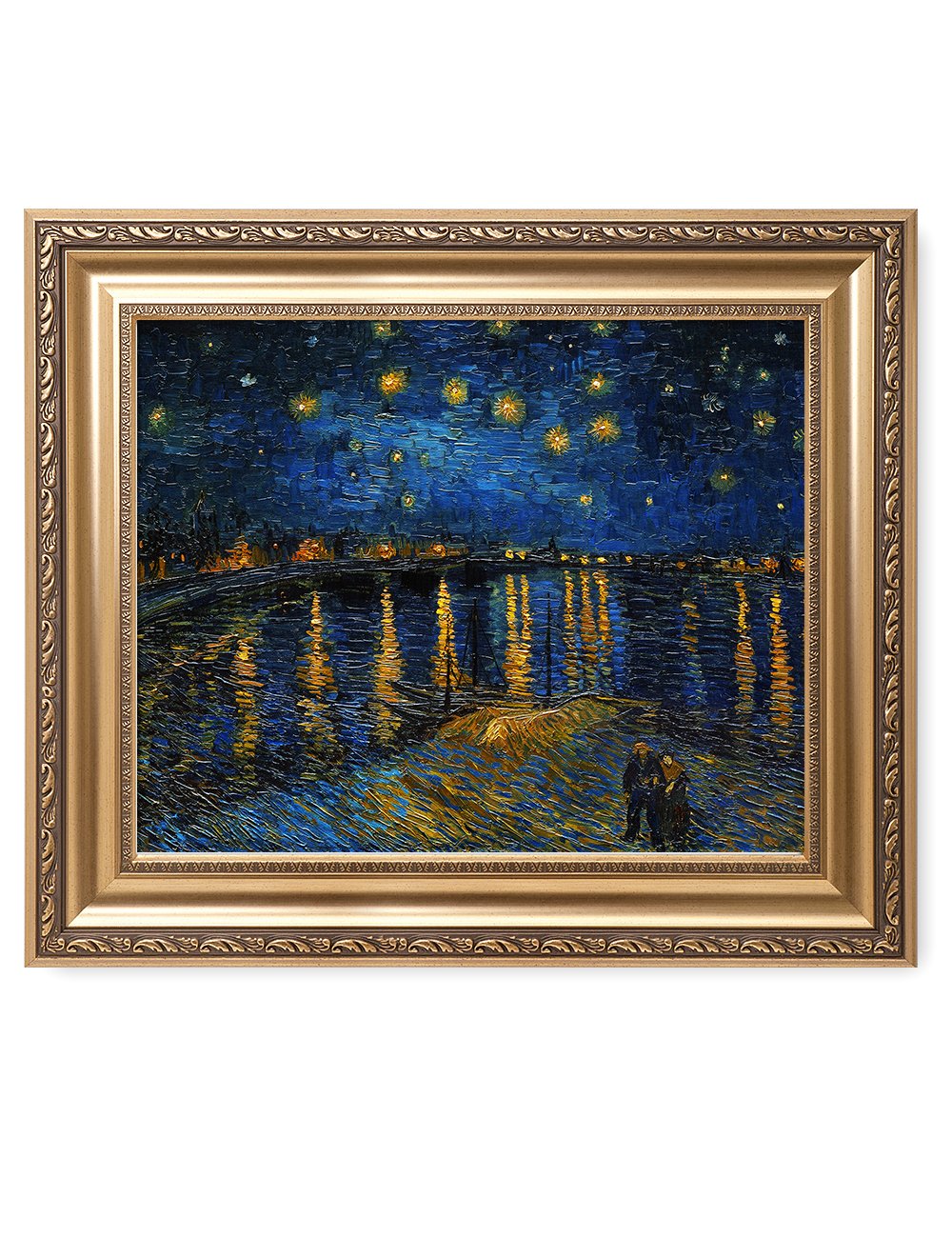 Decorarts - Starry Night Over The Rhone By Vincent Van Gogh Classic Art. Giclee Print Framed Art For Wall Decor. Picture Size: 2