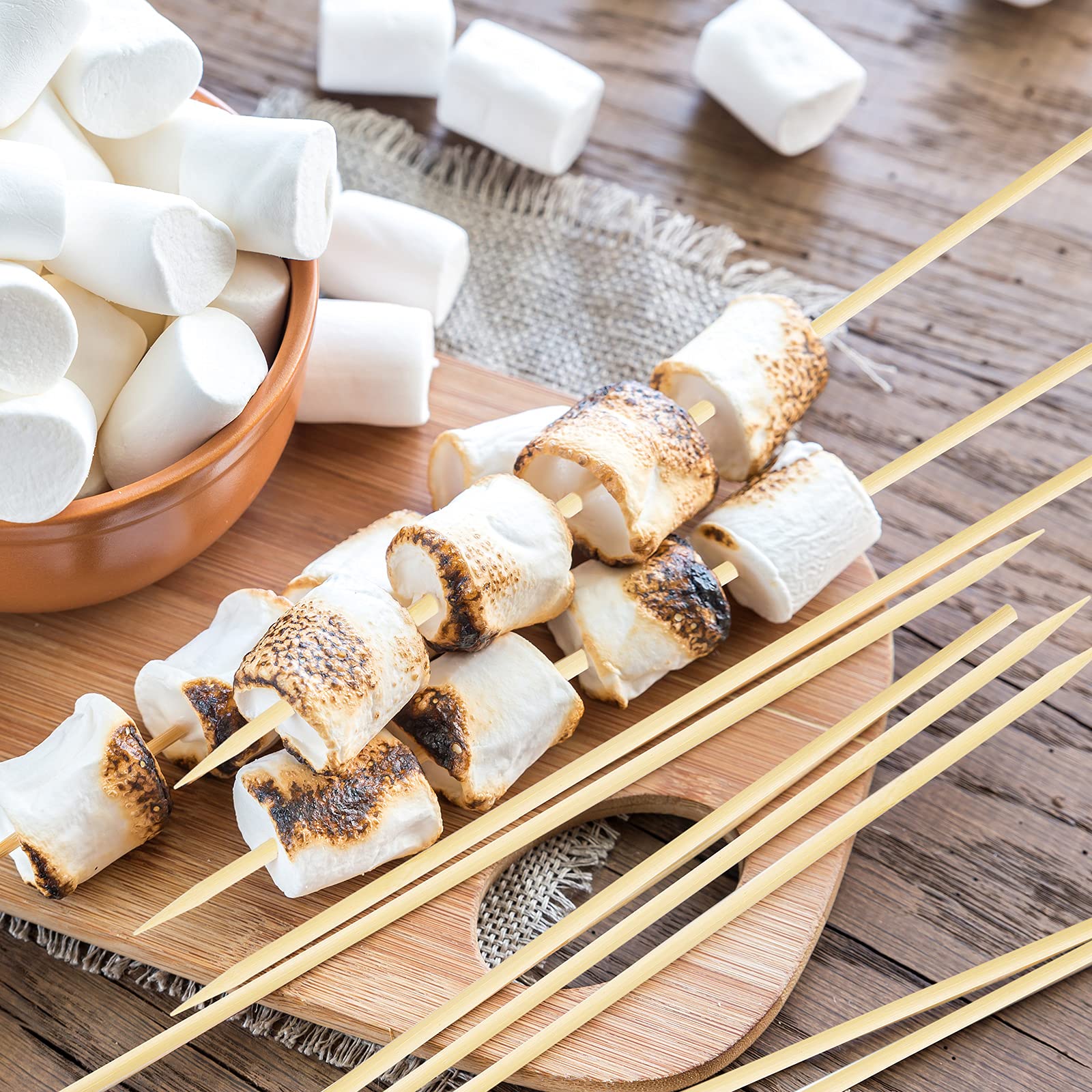 Hansgo Barbecue Skewers, 5 Mm 12 Inch Natural Kabob Sticks Best For Grill, Bbq, Kebab Or Fruit Sticks, 70Pcs