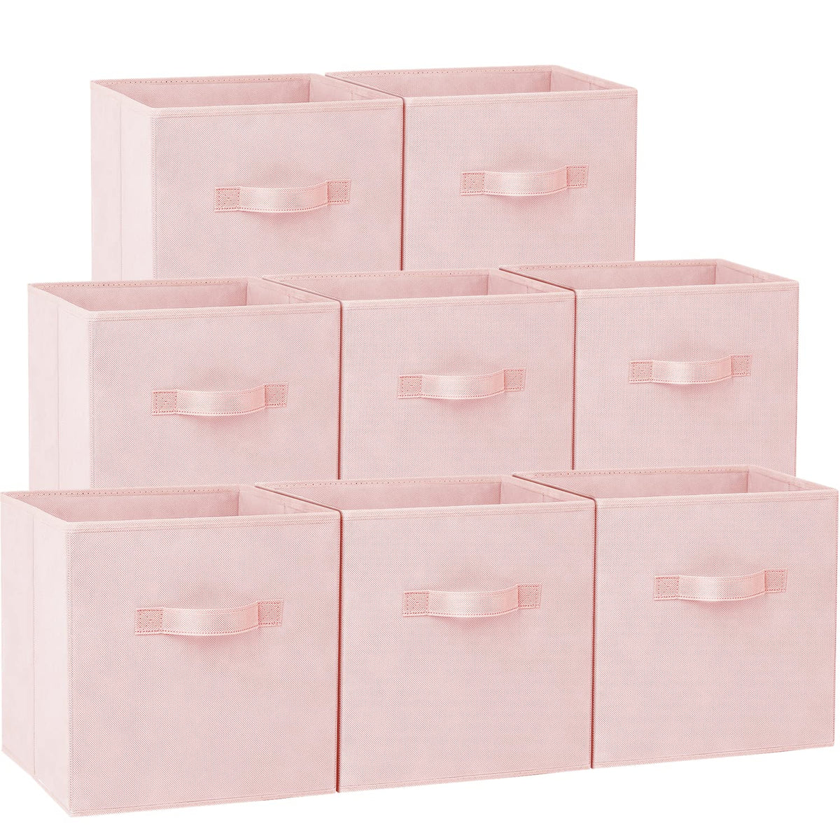 Storage Cubes, 13X13 Large Cube Storage Bins (Set Of 8), Fabric Collapsible Clothes Storage Bins With Dual Handles, Foldable Bab