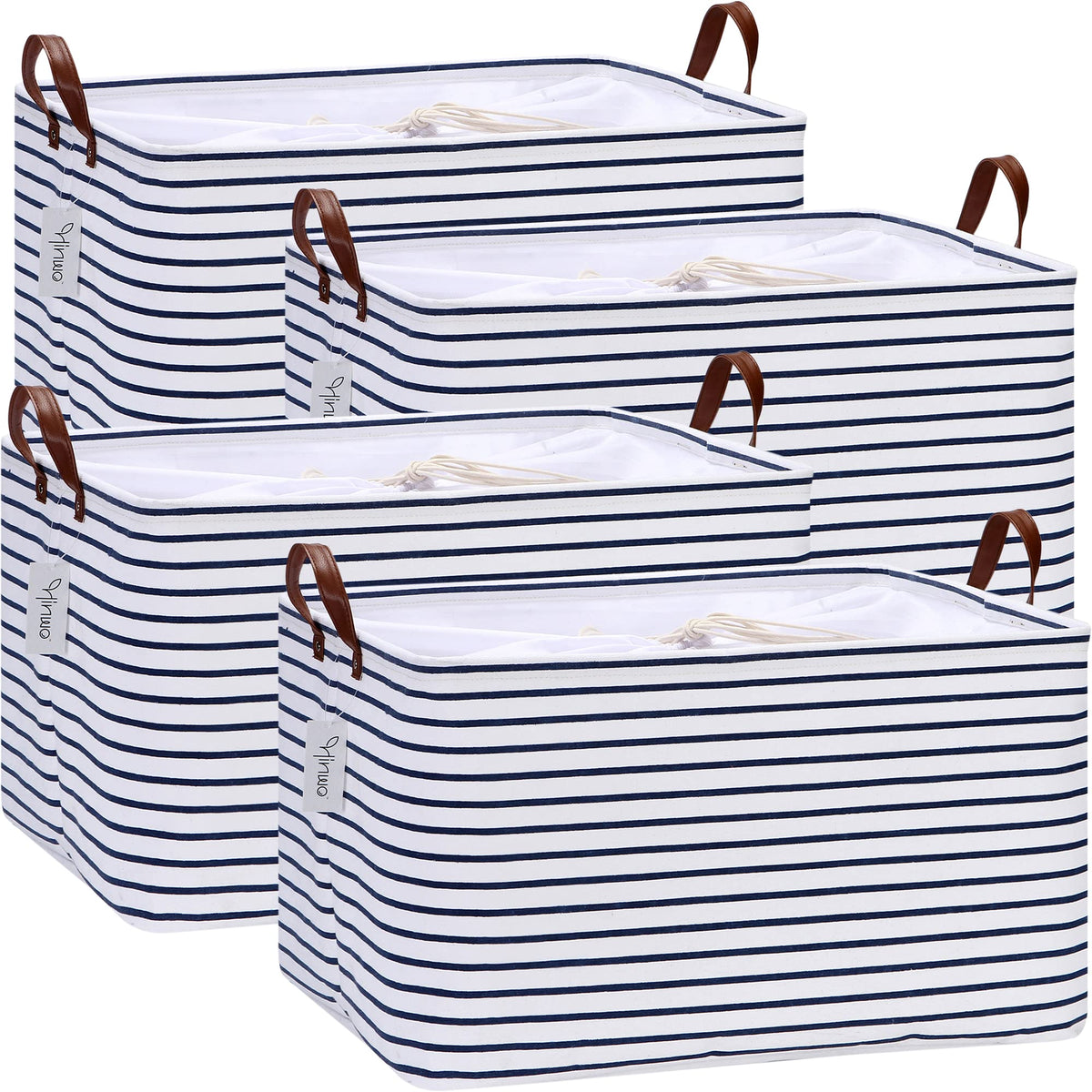 Hinwo 70L Extra Large Storage Bins, 4-Pack Closet Organizers And Storage, Foldable Clothes Storage Baskets With Handles, Contain